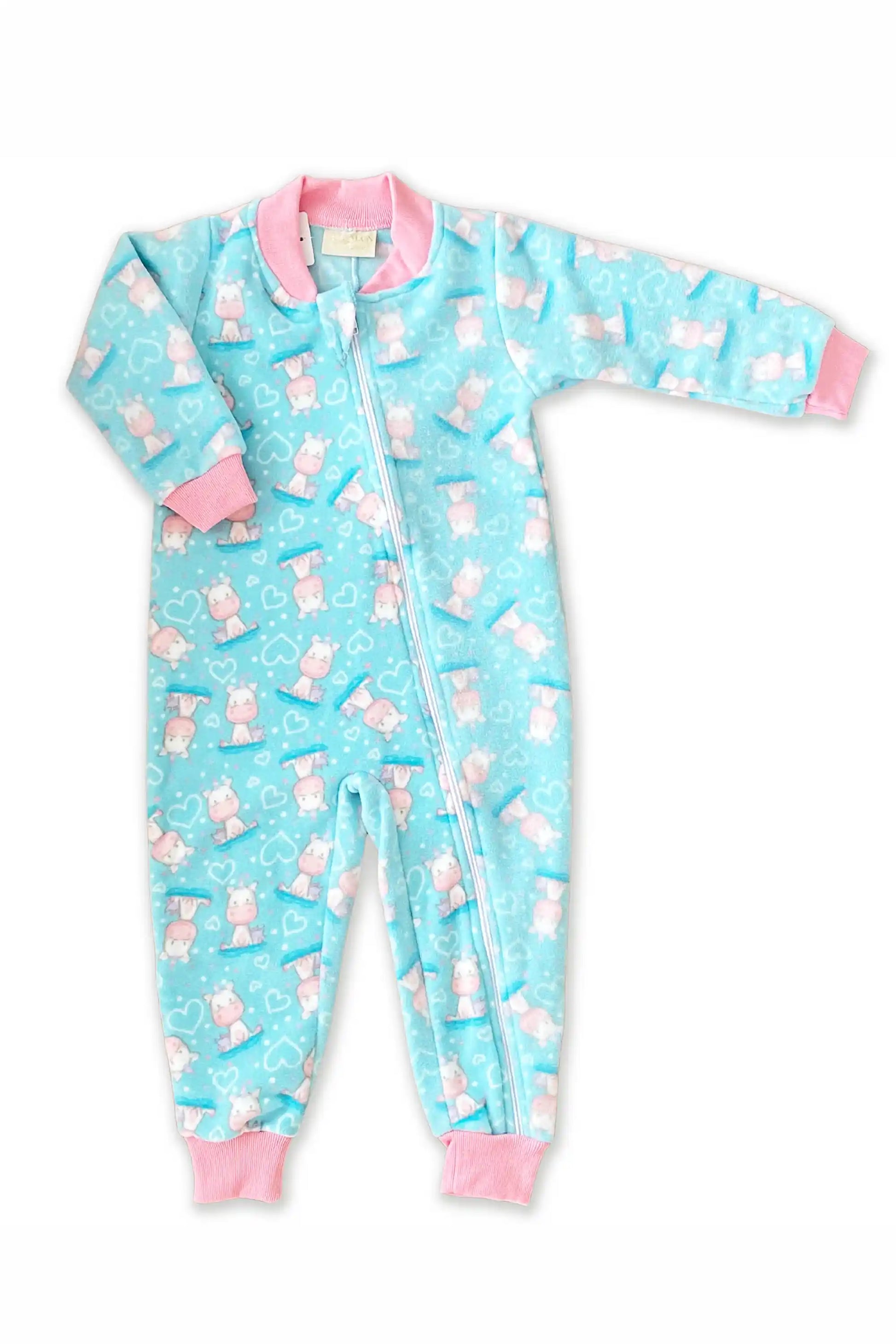 Pijama Macacão Bebê com Zíper Estampa Unicórnio — foto 2