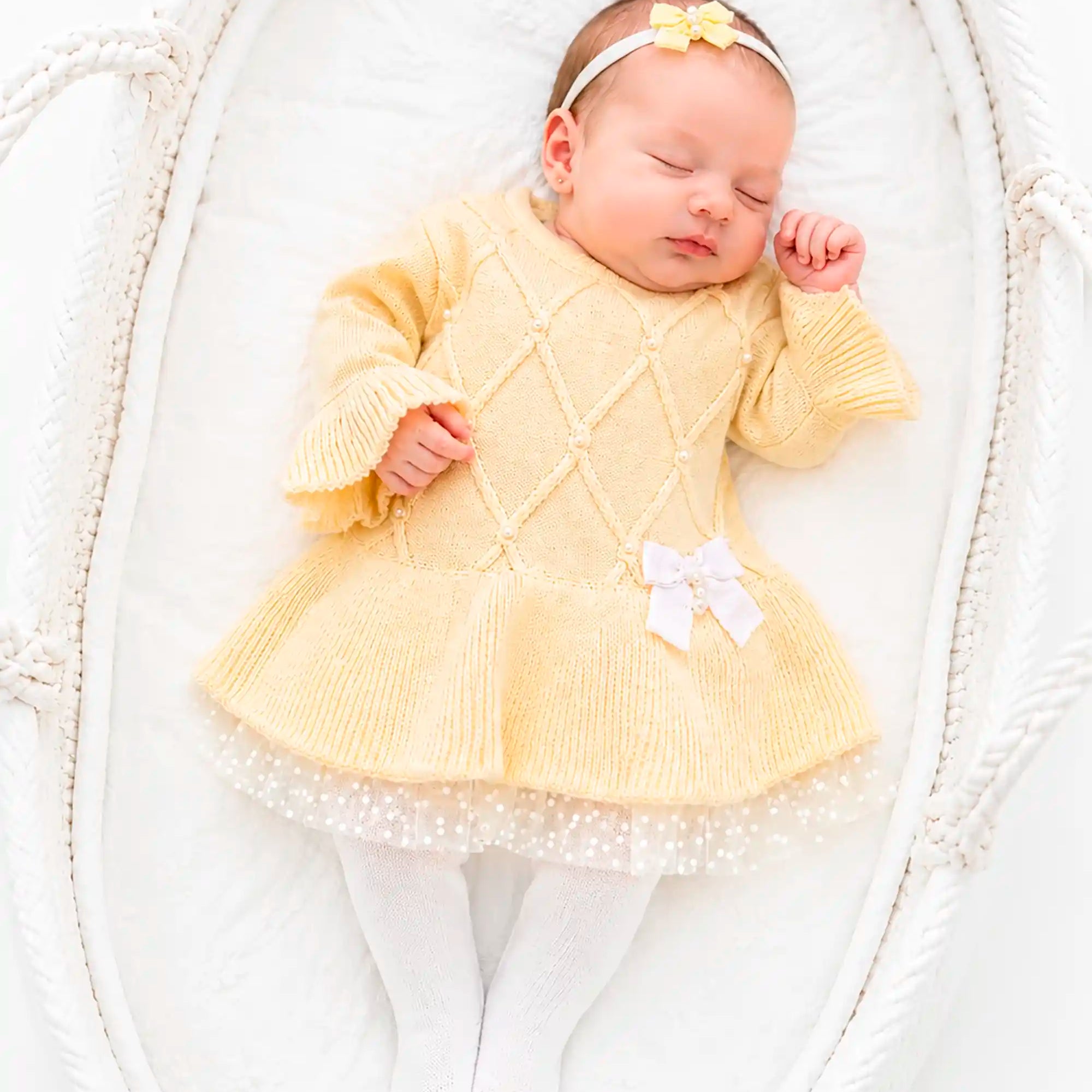Vestido para Maternidade Barra Renda Audrey Amarelo — foto 1