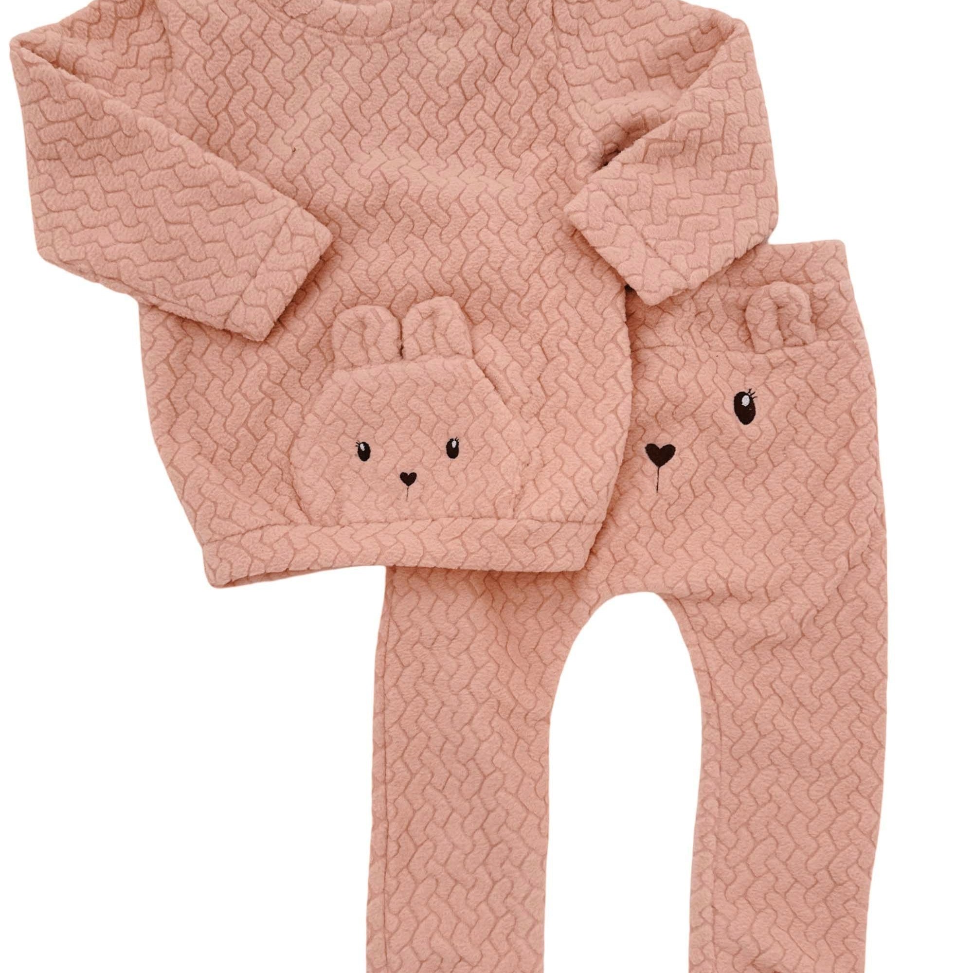 Conjunto Infantil Peluciado Coelhinho Rosa — foto 1