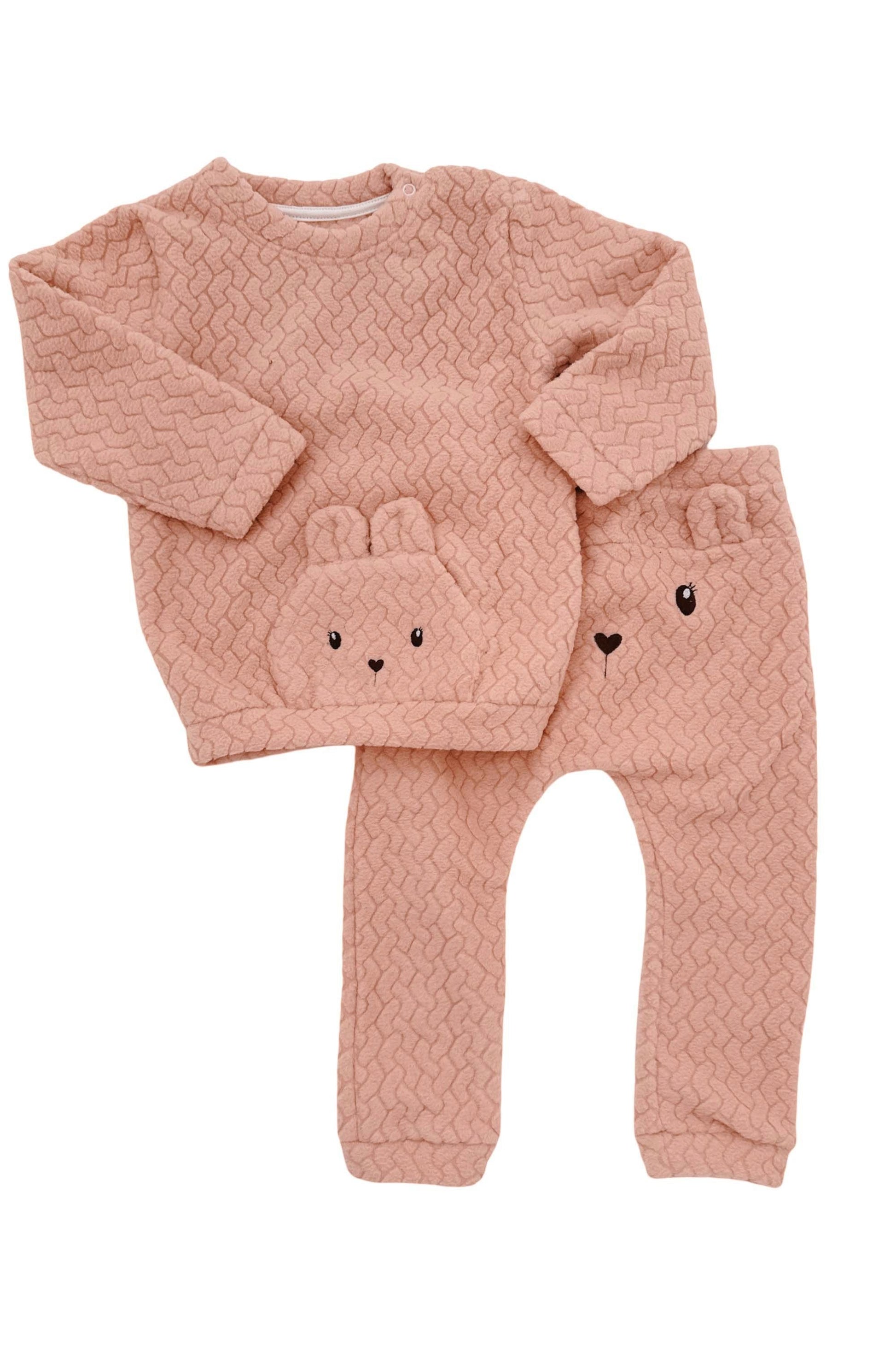 Conjunto Infantil Peluciado Coelhinho Rosa — foto 1