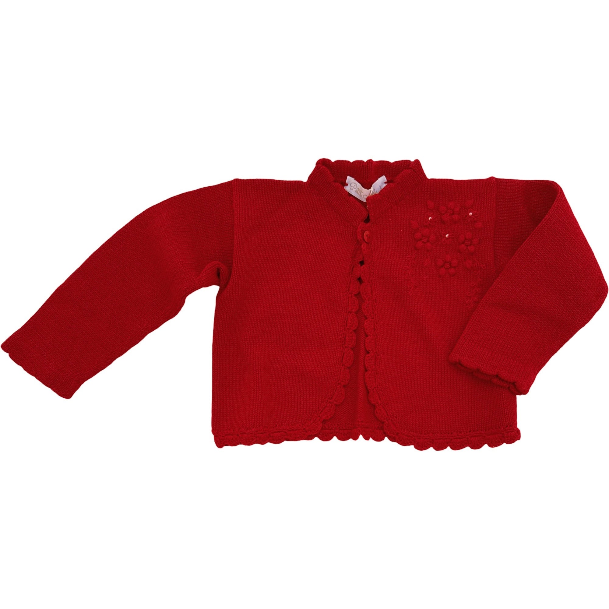 Bolero em Tricot Bordado Vermelho para Menina — foto 1