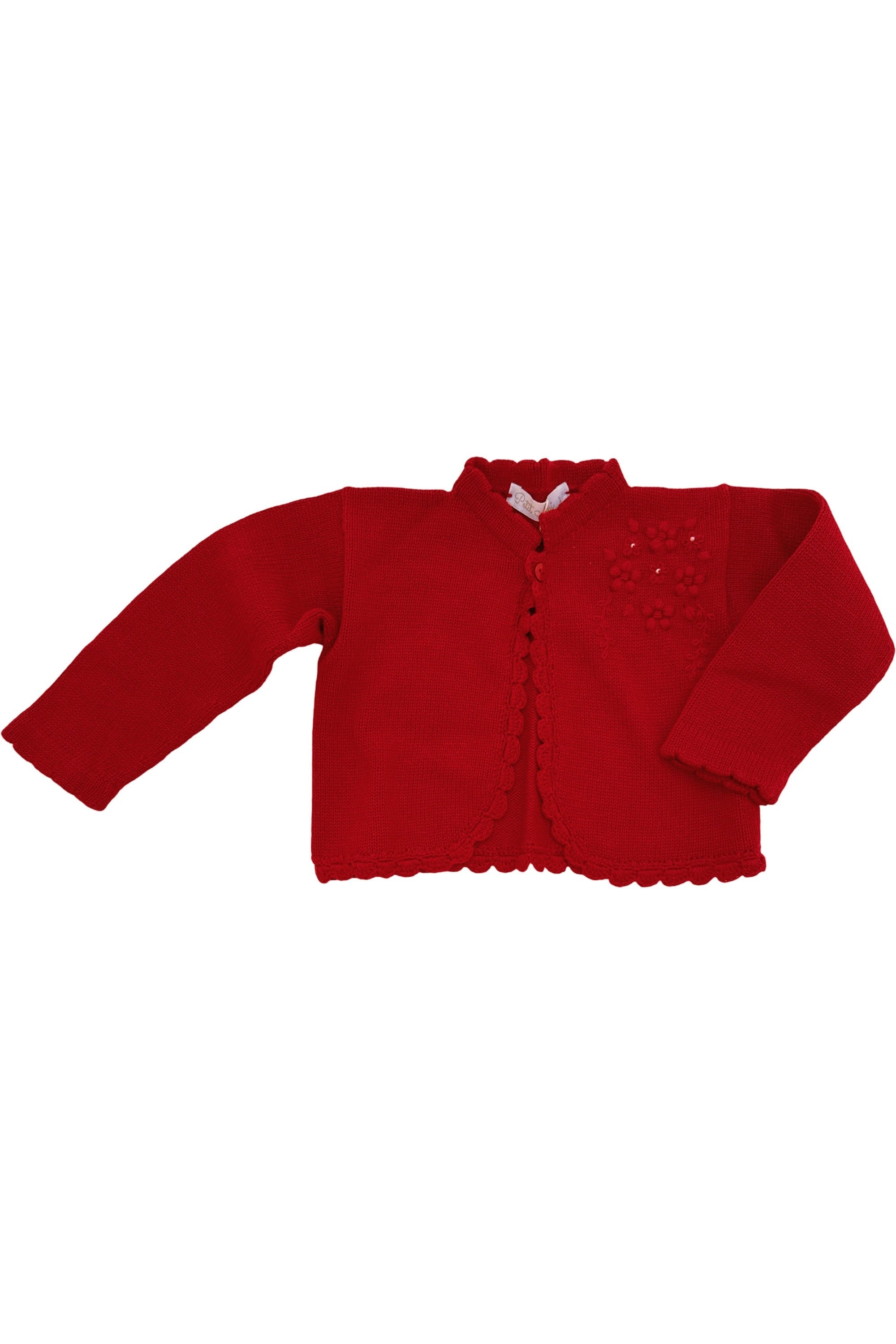 Bolero em Tricot Bordado Vermelho para Menina — foto 1