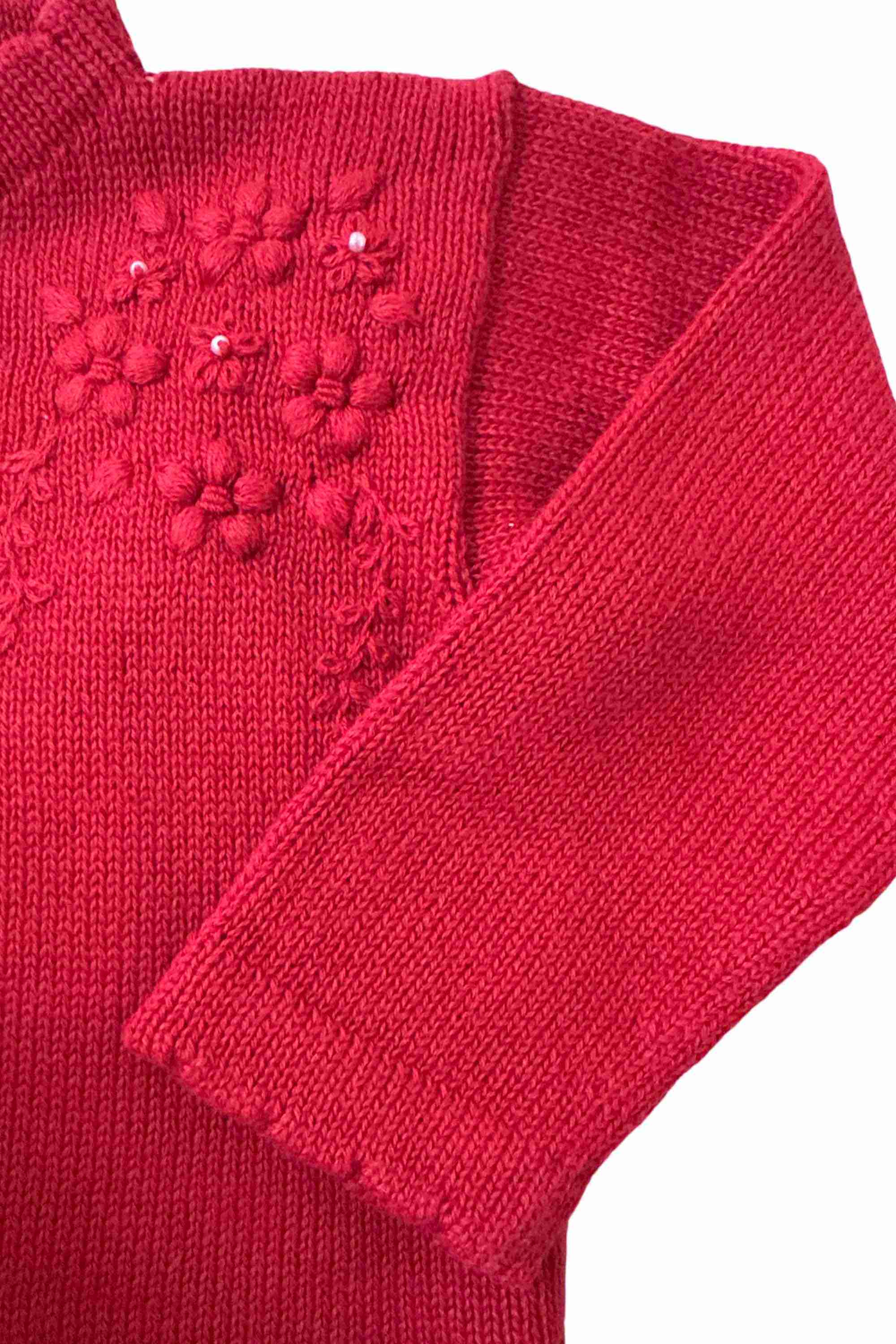 Bolero em Tricot Bordado Vermelho para Menina — foto 2