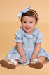 Vestido para Bebê Manga Curta Casinha de Abelha Azul Claro — foto 1