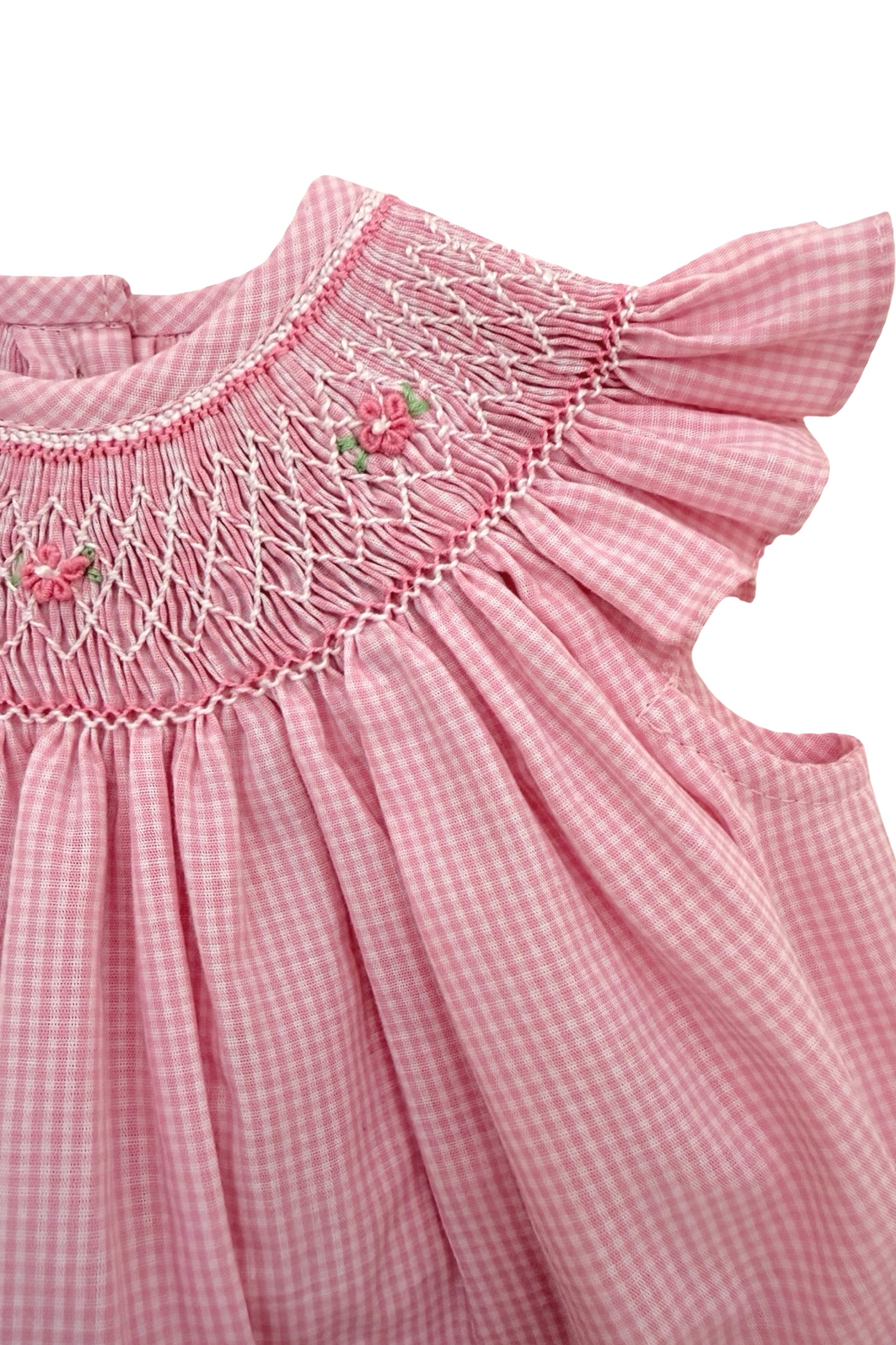 Vestido Russinho Casinha de Abelha Xadrez Rosa