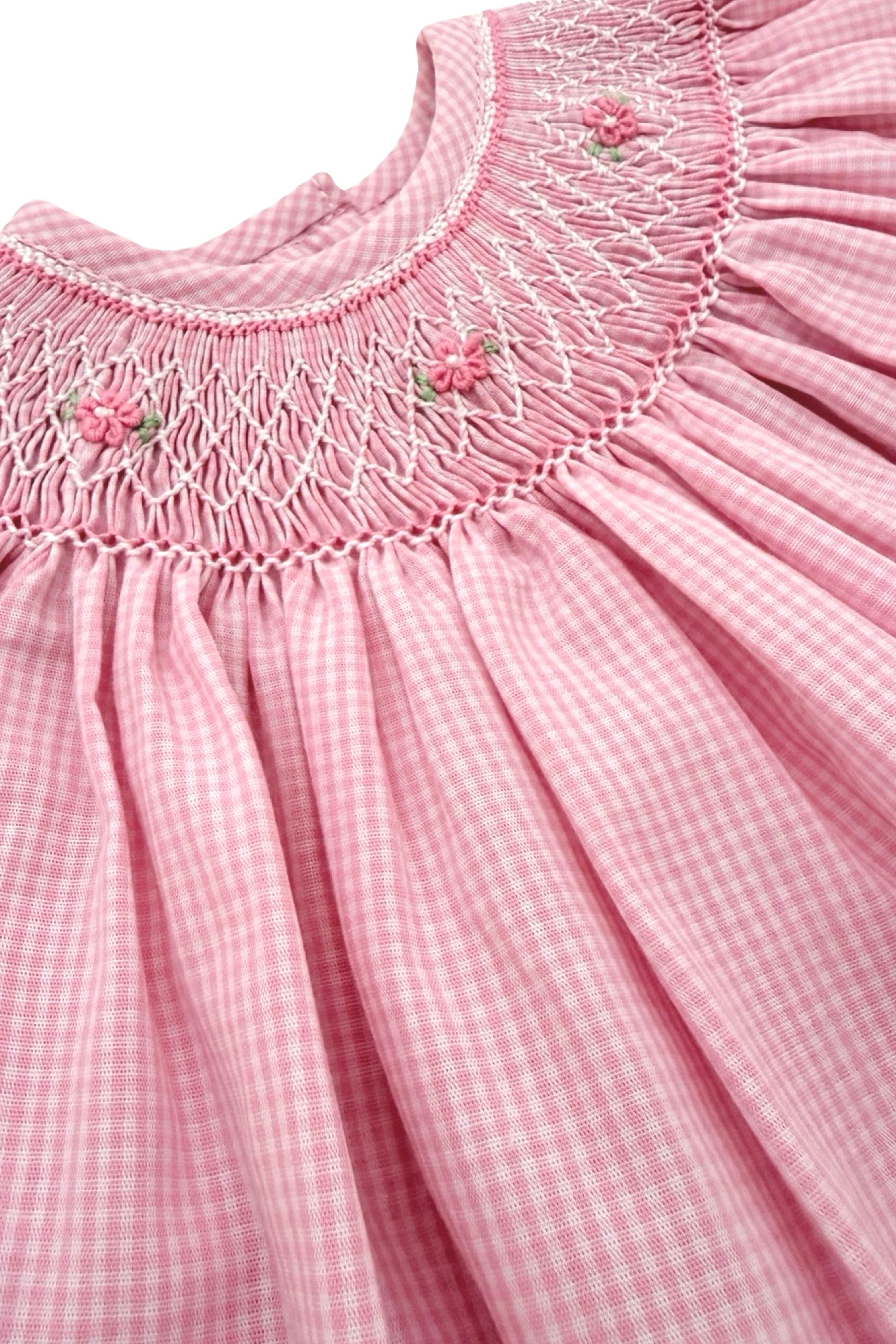 Vestido Russinho Casinha de Abelha Xadrez Rosa