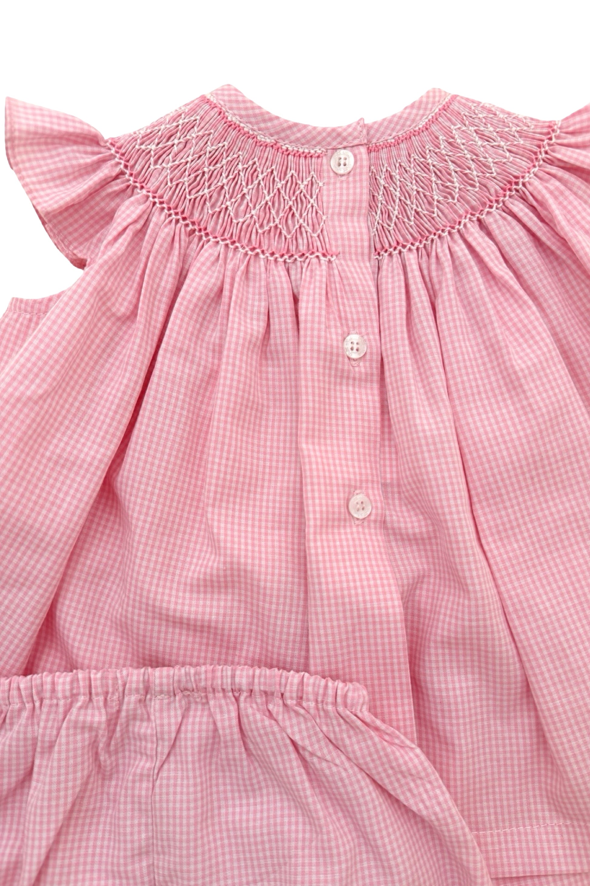 Vestido Russinho Casinha de Abelha Xadrez Rosa