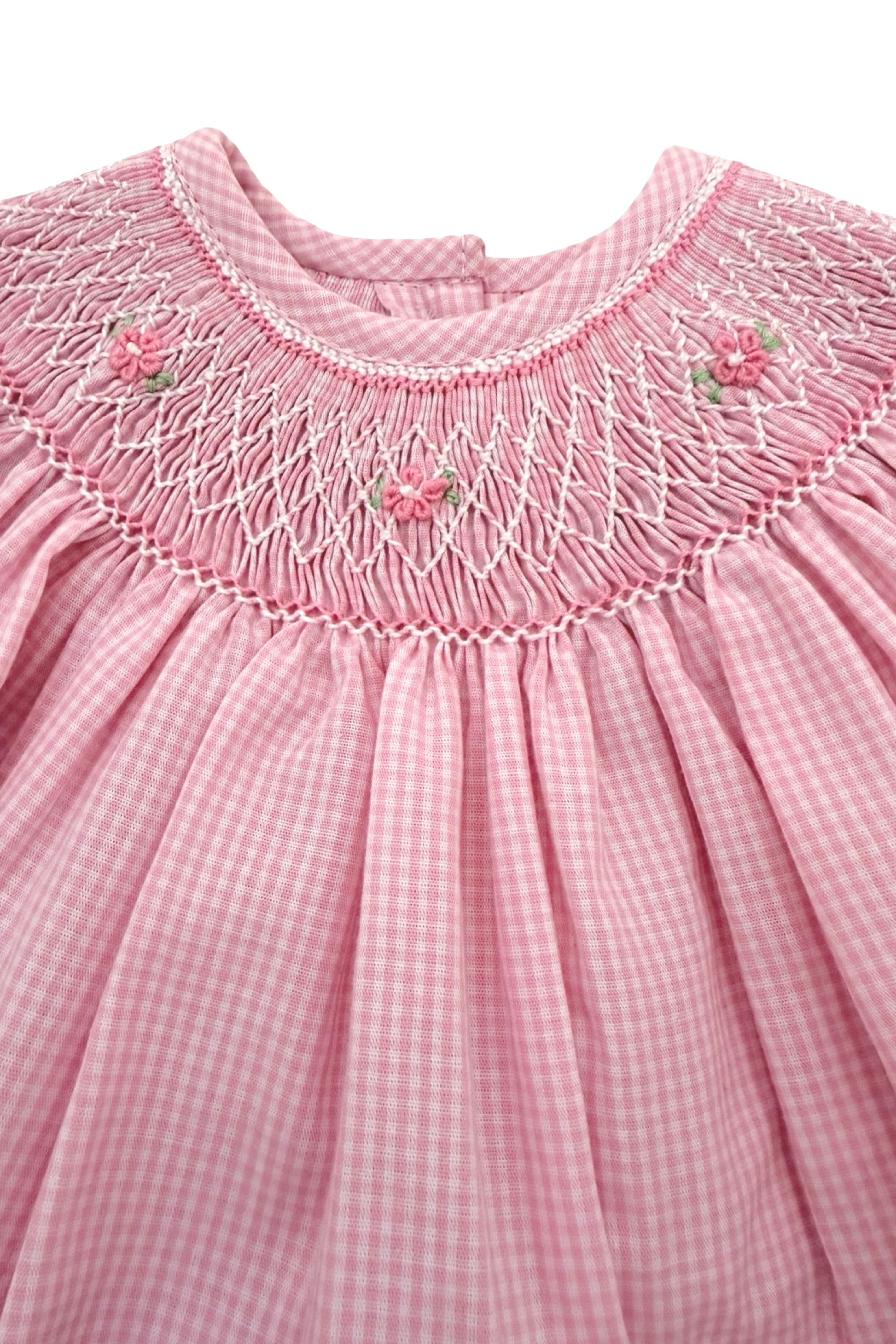 Vestido Russinho Casinha de Abelha Xadrez Rosa