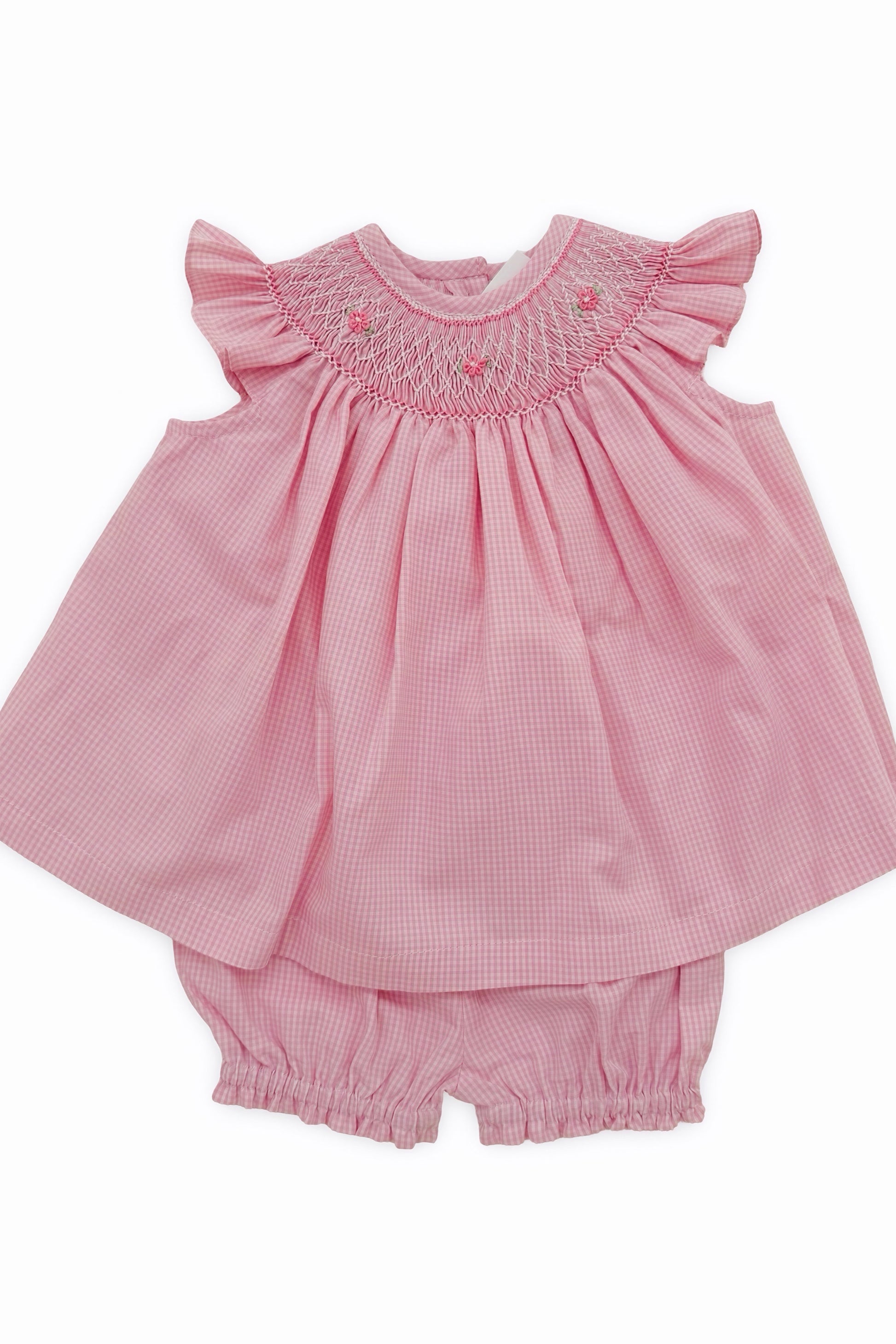 Vestido Russinho Casinha de Abelha Xadrez Rosa