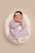 Saída de Maternidade Vestido Casinha de Abelha Lilás — foto 2