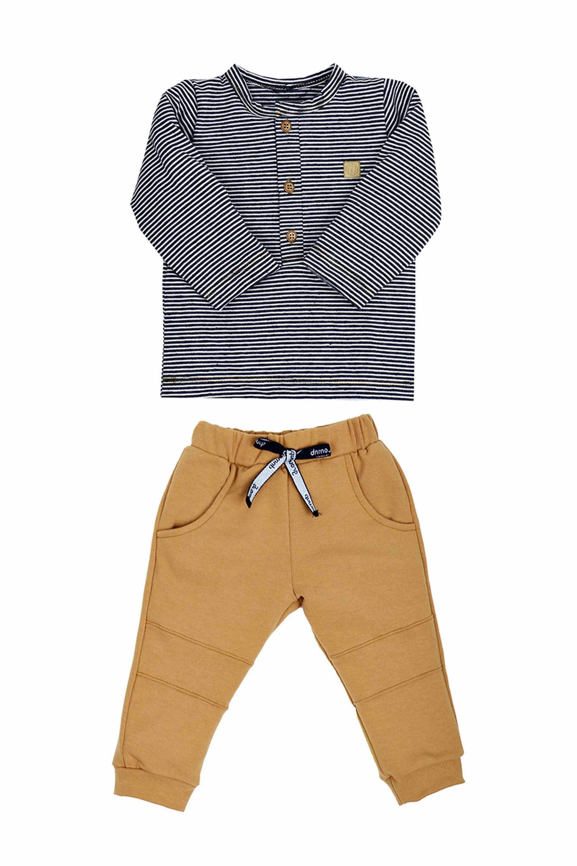 Conjunto Infantil para Menino Calça Moletom e Blusa Listrada — foto 2