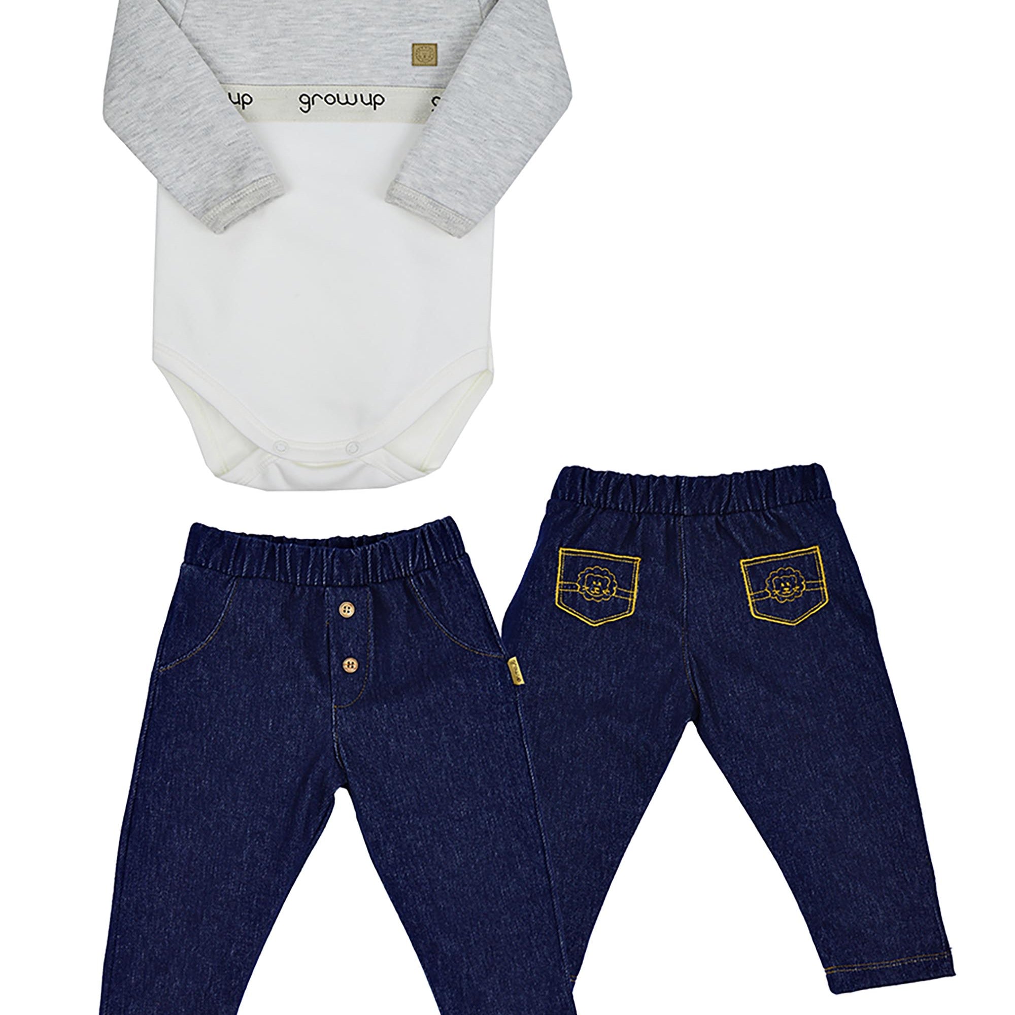Conjunto para Bebê com Body e Calça Estilo Jeans — foto 1