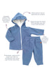 Conjunto Bebê Menino Soft Casaco e Calça Azul Médio — foto 2