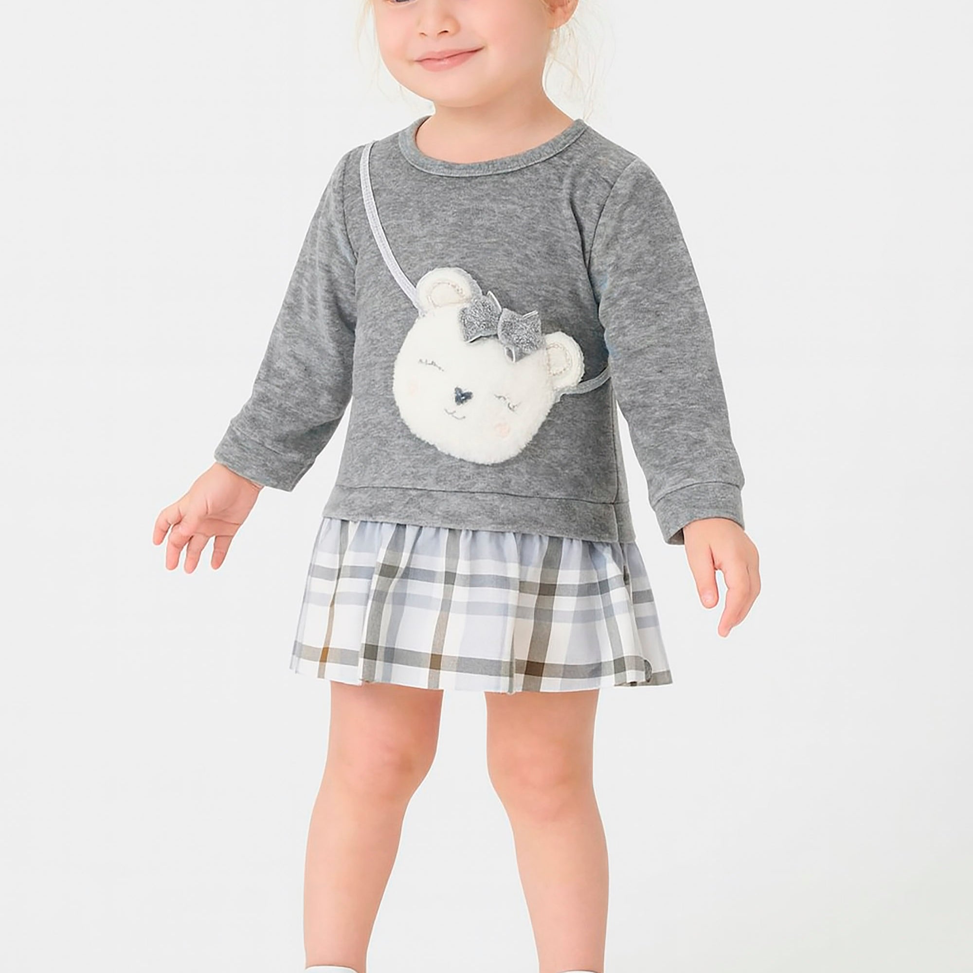 Vestido Infantil Little Bear Cinza — foto 1