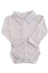 Body Bebê Algodão Pima Maternidade Gola Bordada Azul Claro — foto 1