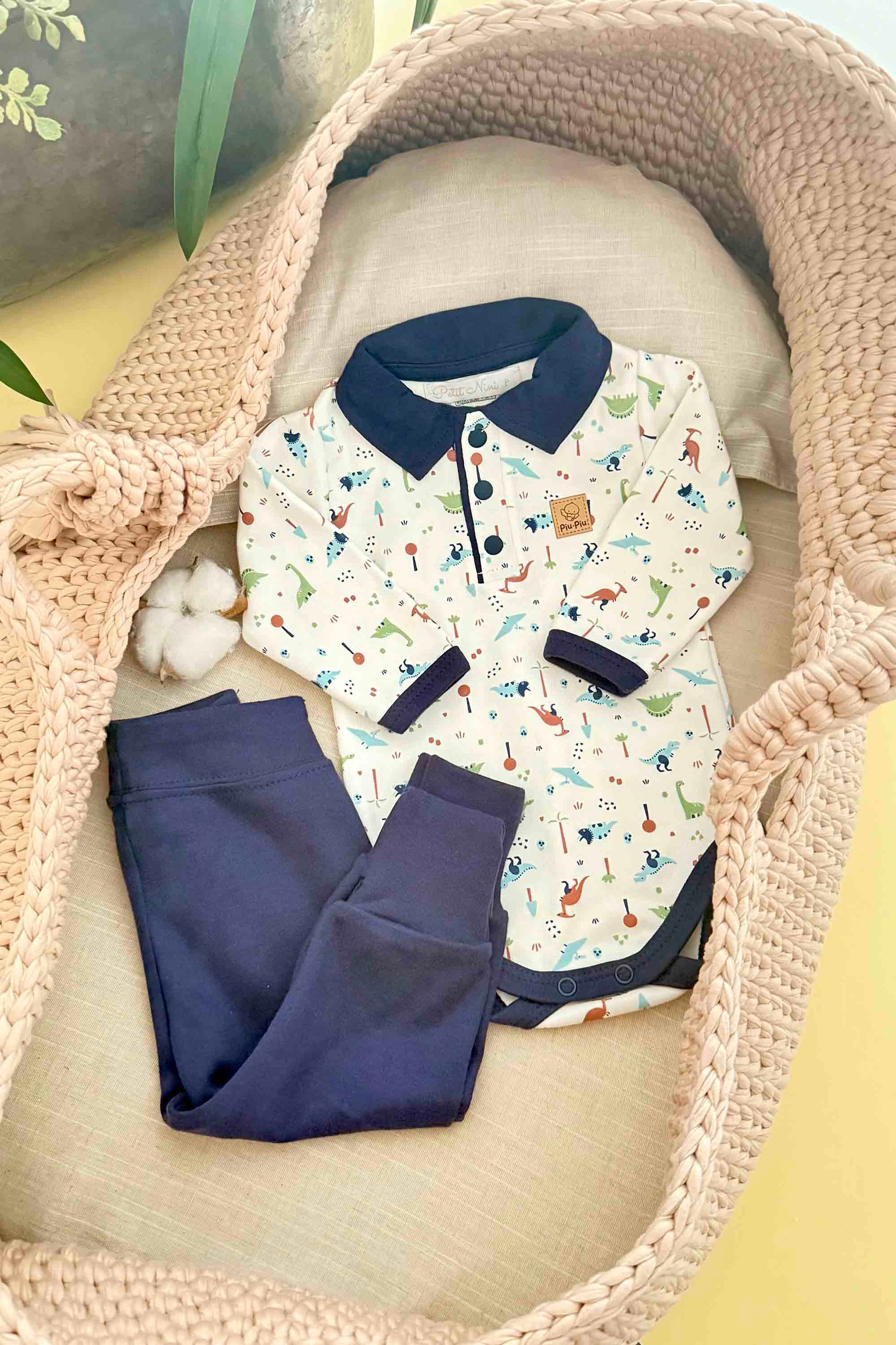 Conjunto Body e Calça para Bebê em Algodão Egípcio Estampa Dinossauros — foto 3