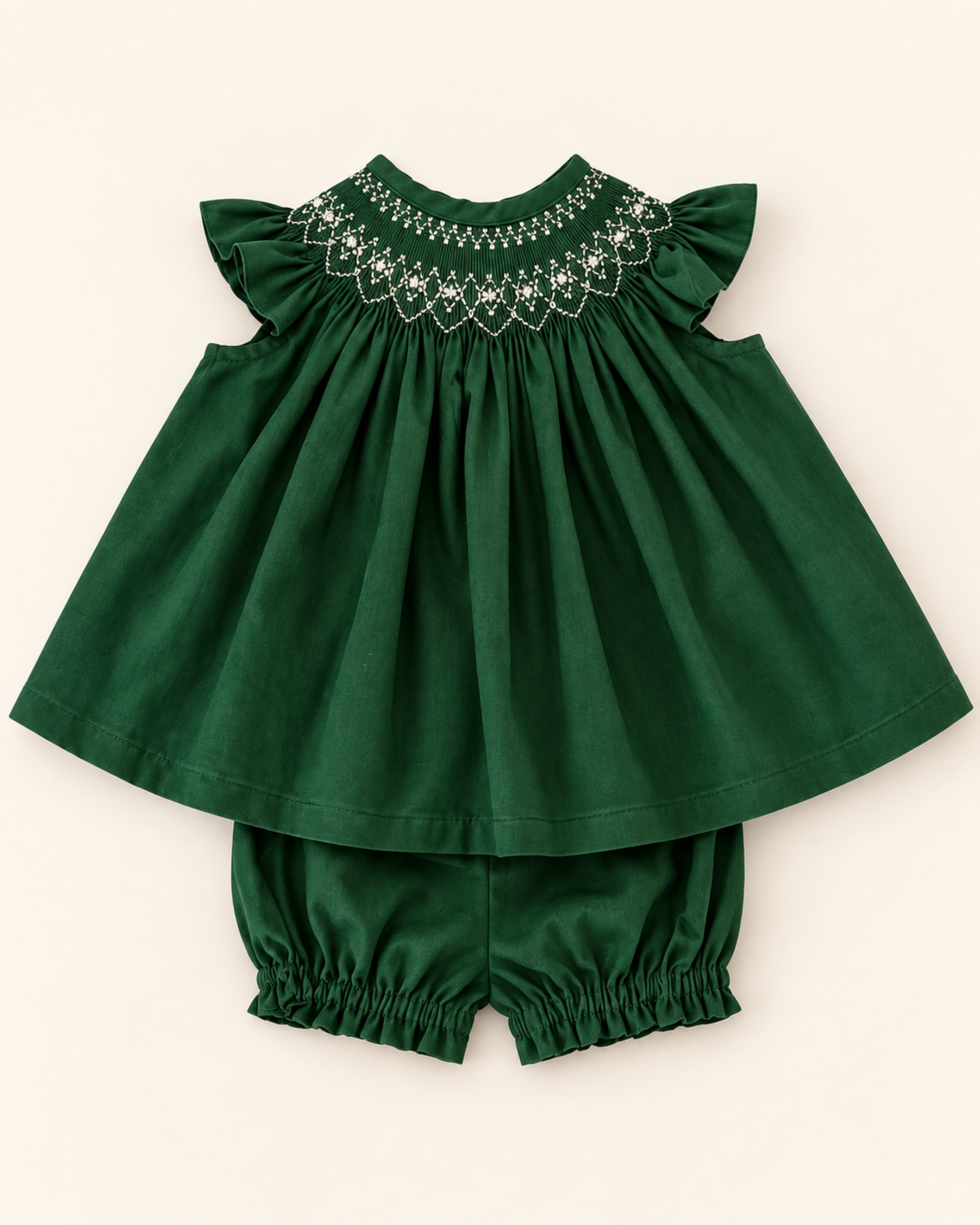 Vestido Bebê Russinho Casinha de Abelha Verde Escuro