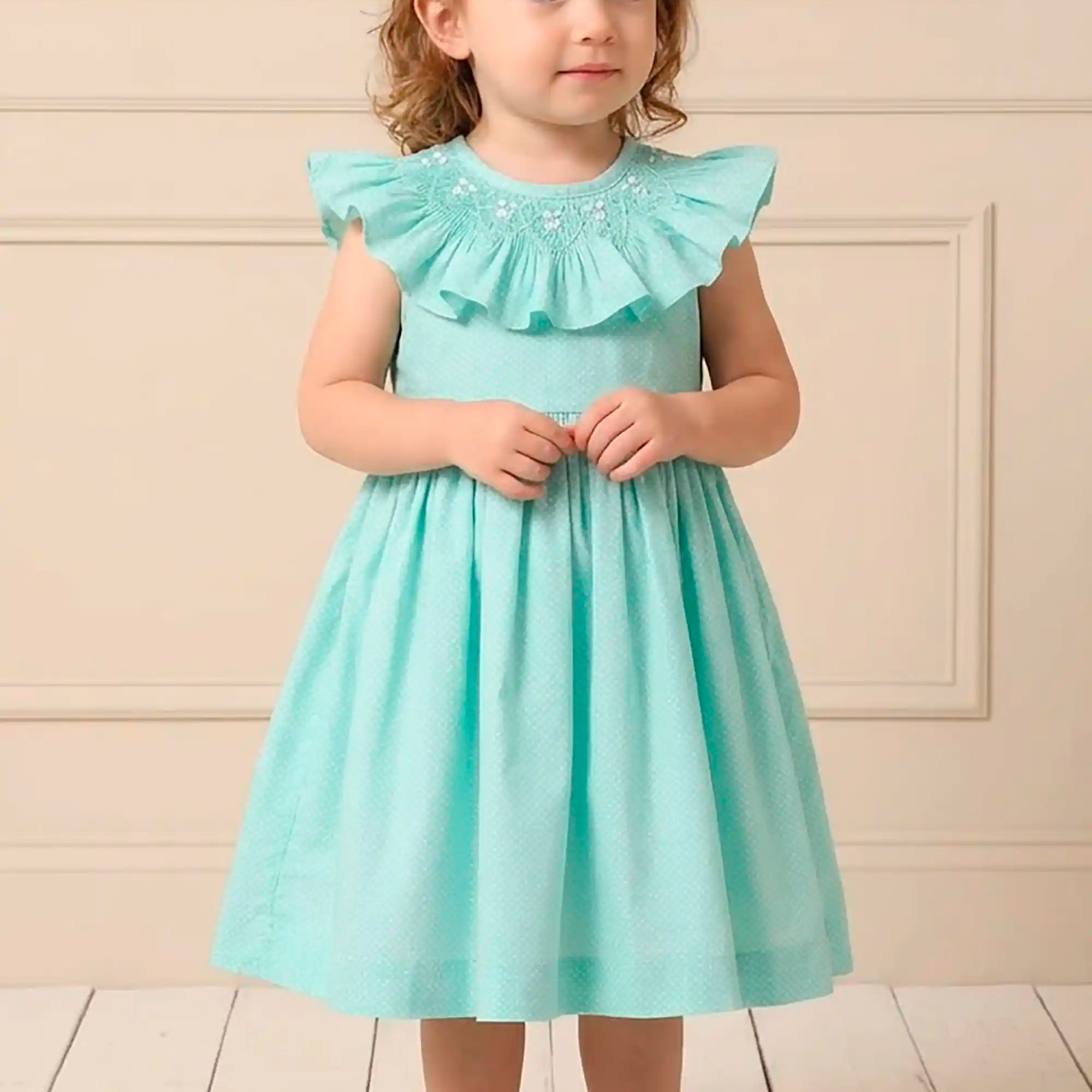 Vestido Casinha de Abelha Poá Verde — foto 1