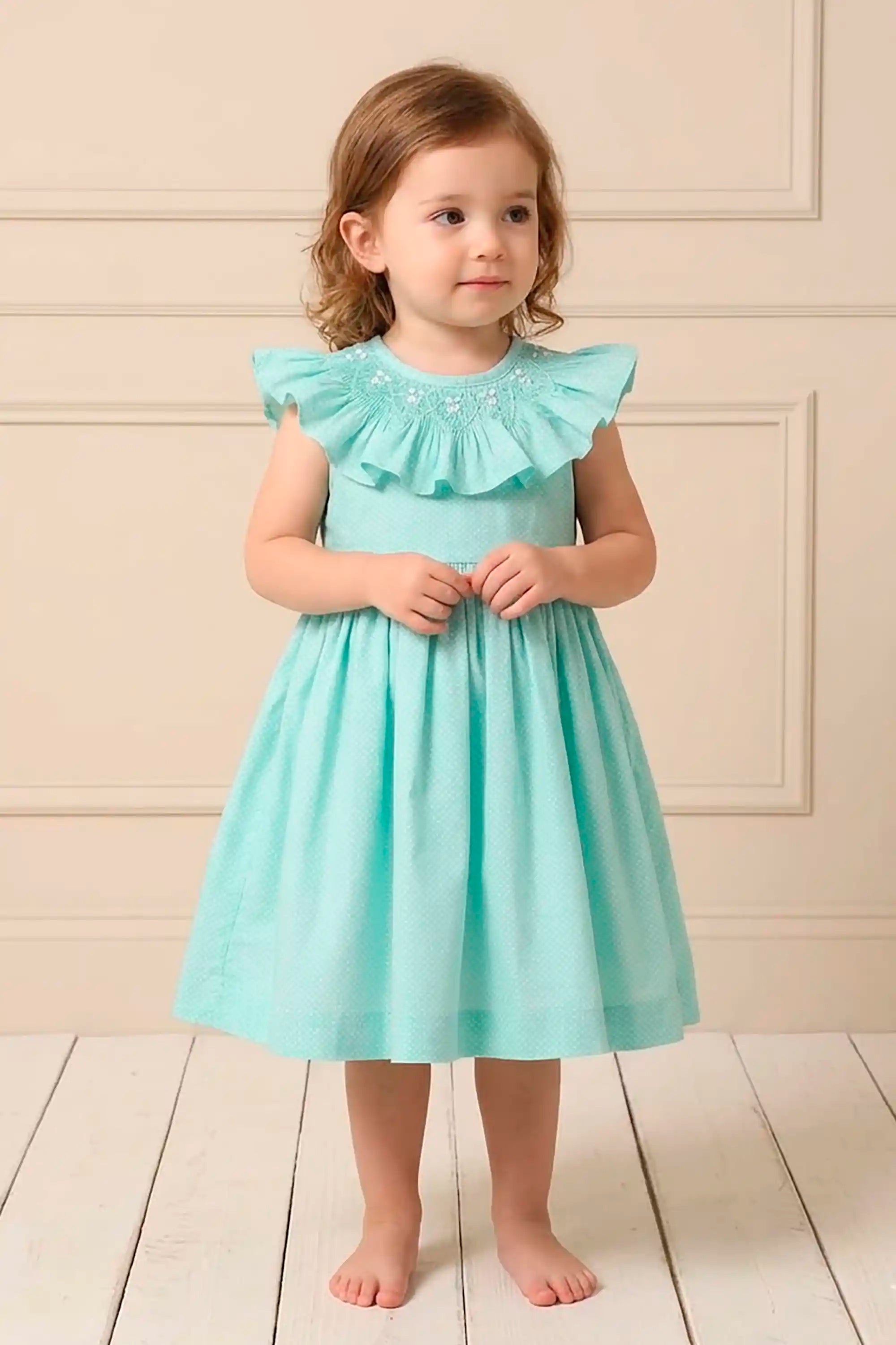 Vestido Casinha de Abelha Poá Verde — foto 1
