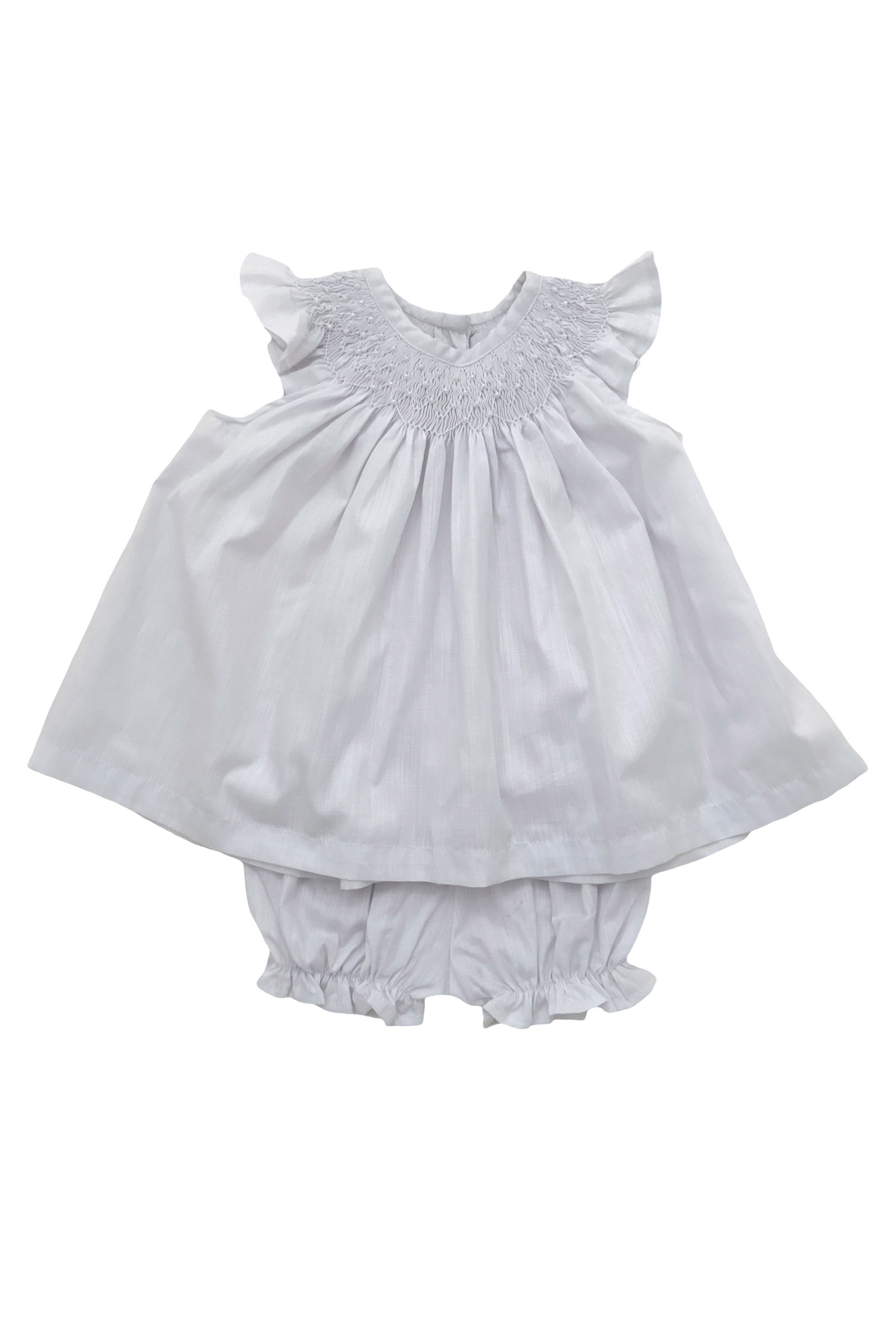 Vestido Bebê Russinho Branco com Pérolas no Bordado — foto 5