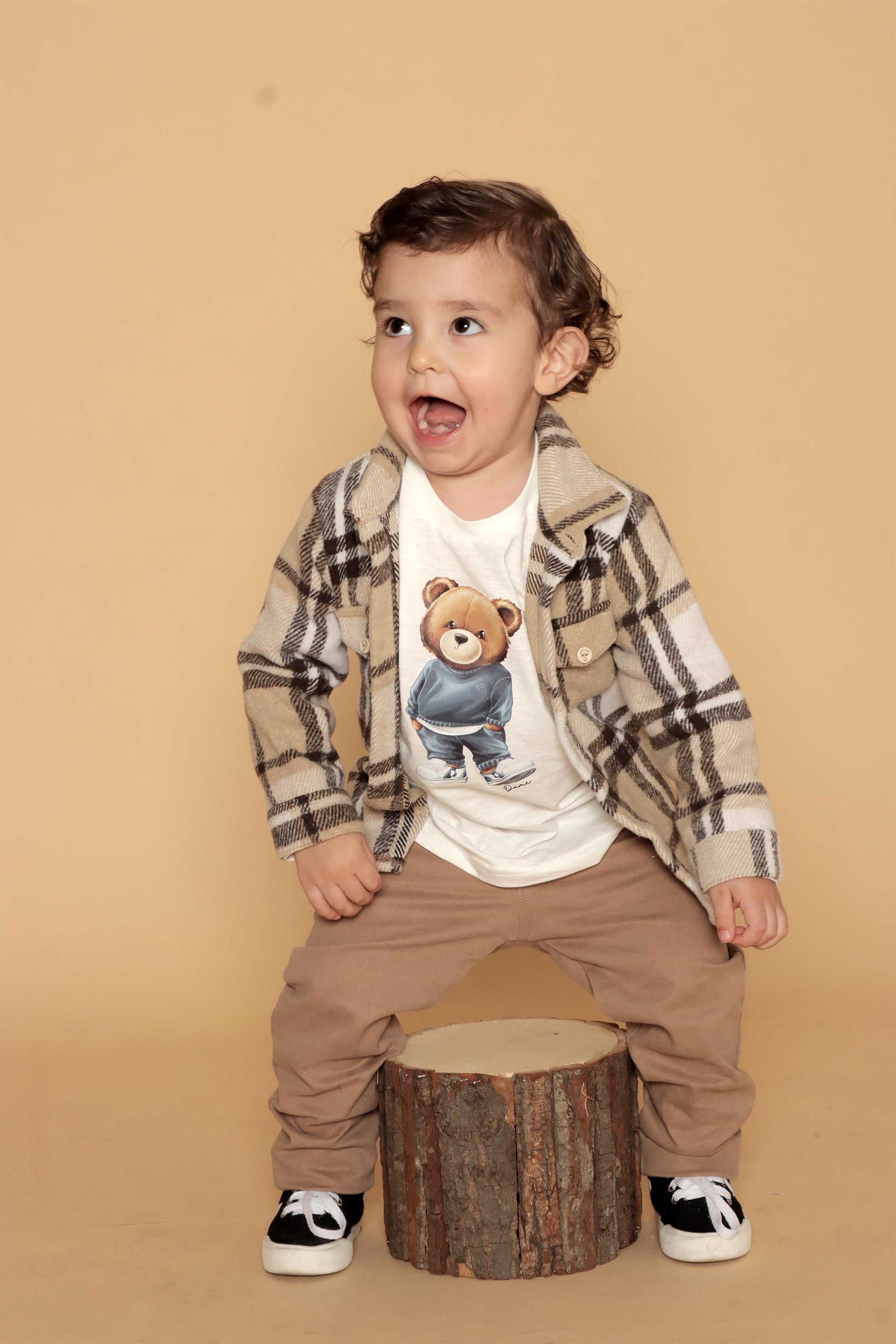 Camisa Infantil Menino Xadrez Marrom — foto 2