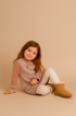 Vestido Infantil em Tricot Xadrez Rosa — foto 2
