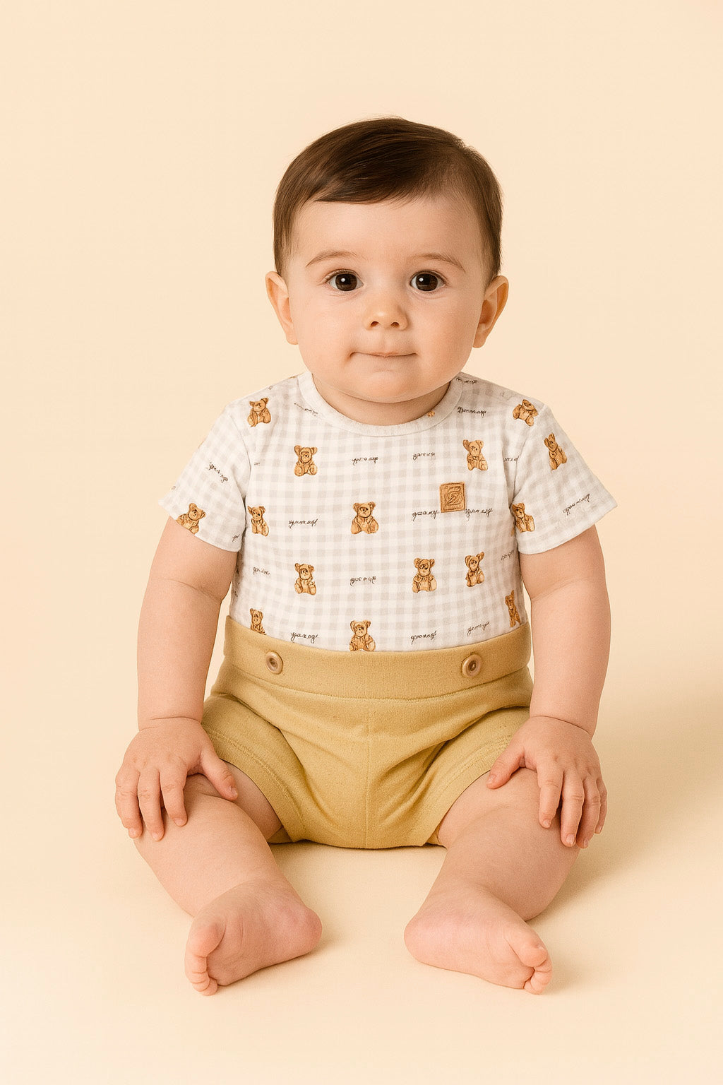 Macacão Curto Bebê Menino Estampa Urso — foto 1