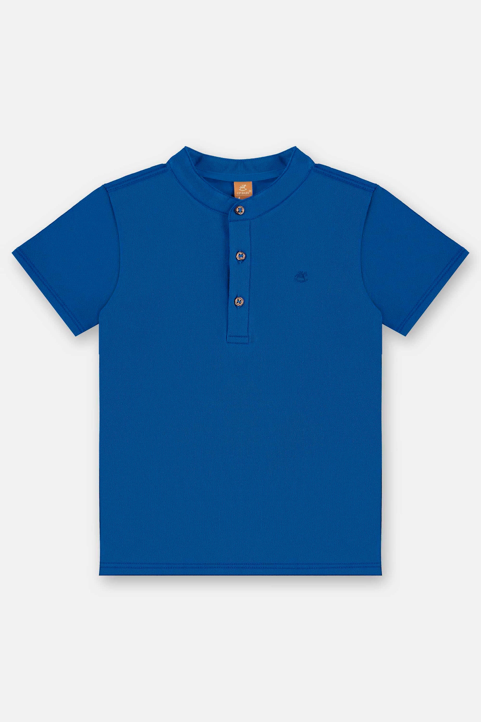 Camiseta Polo Infantil Azul Royal Manga Curta — foto 2