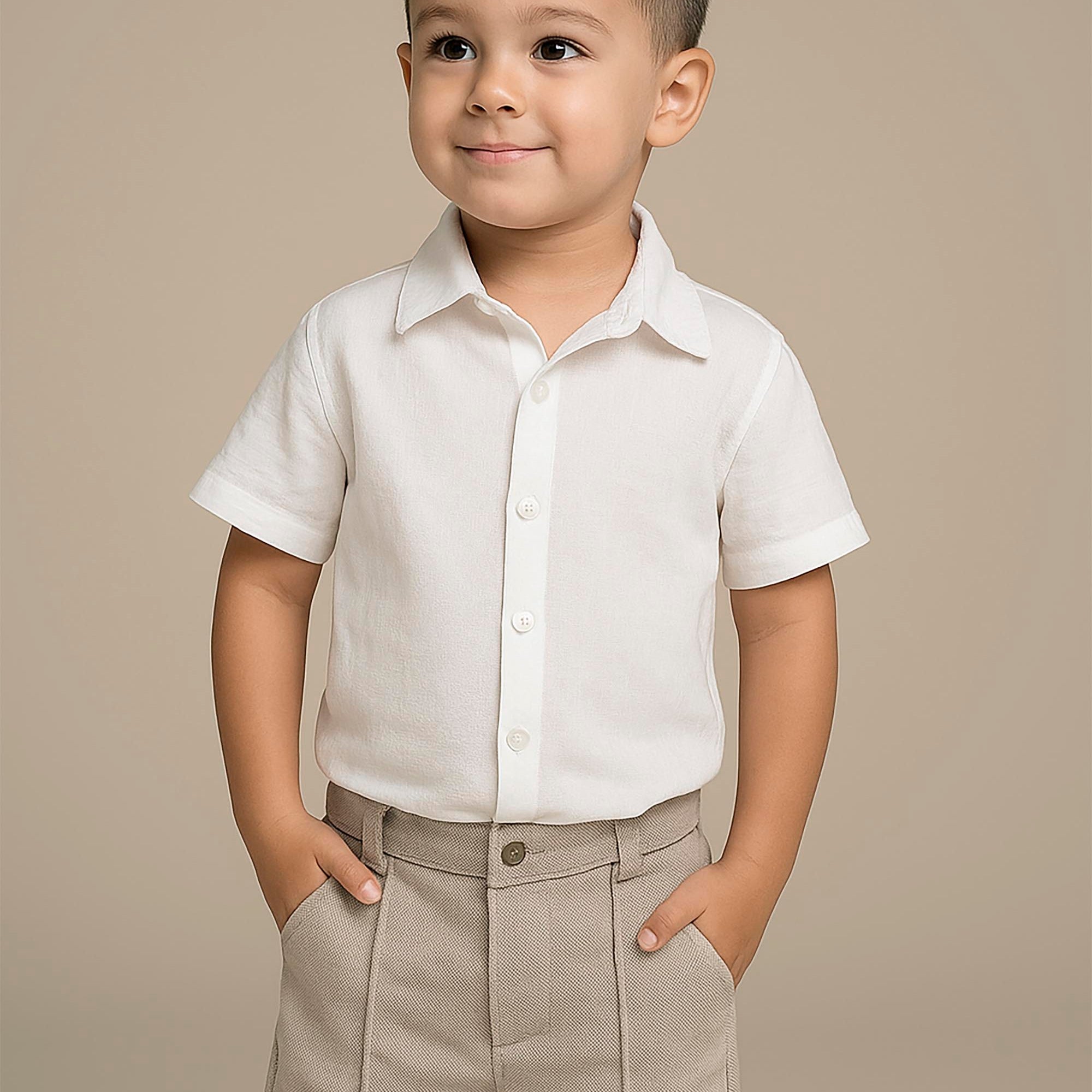 Bermuda Infantil Menino em Malha Alfaiataria Cinza — foto 1