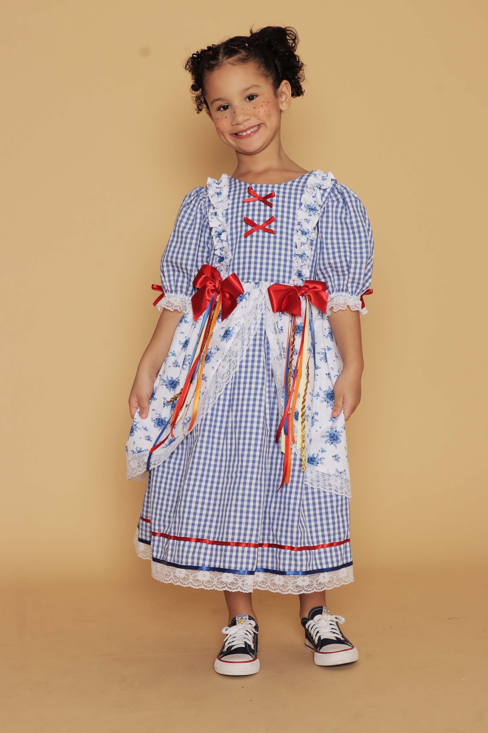Vestido Junino Infantil Azul Royal Ester — foto 4