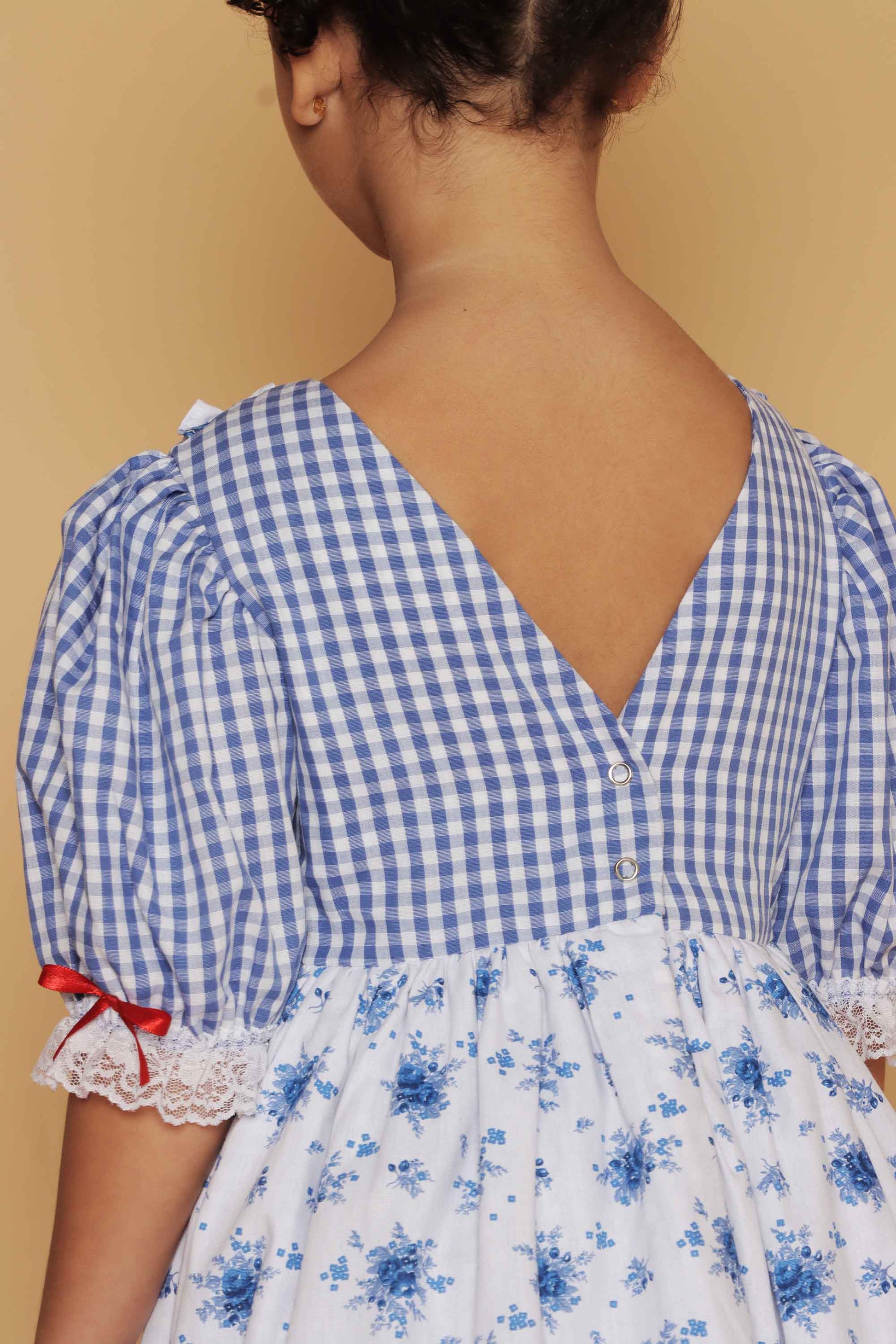 Vestido Junino Infantil Azul Royal Ester — foto 3