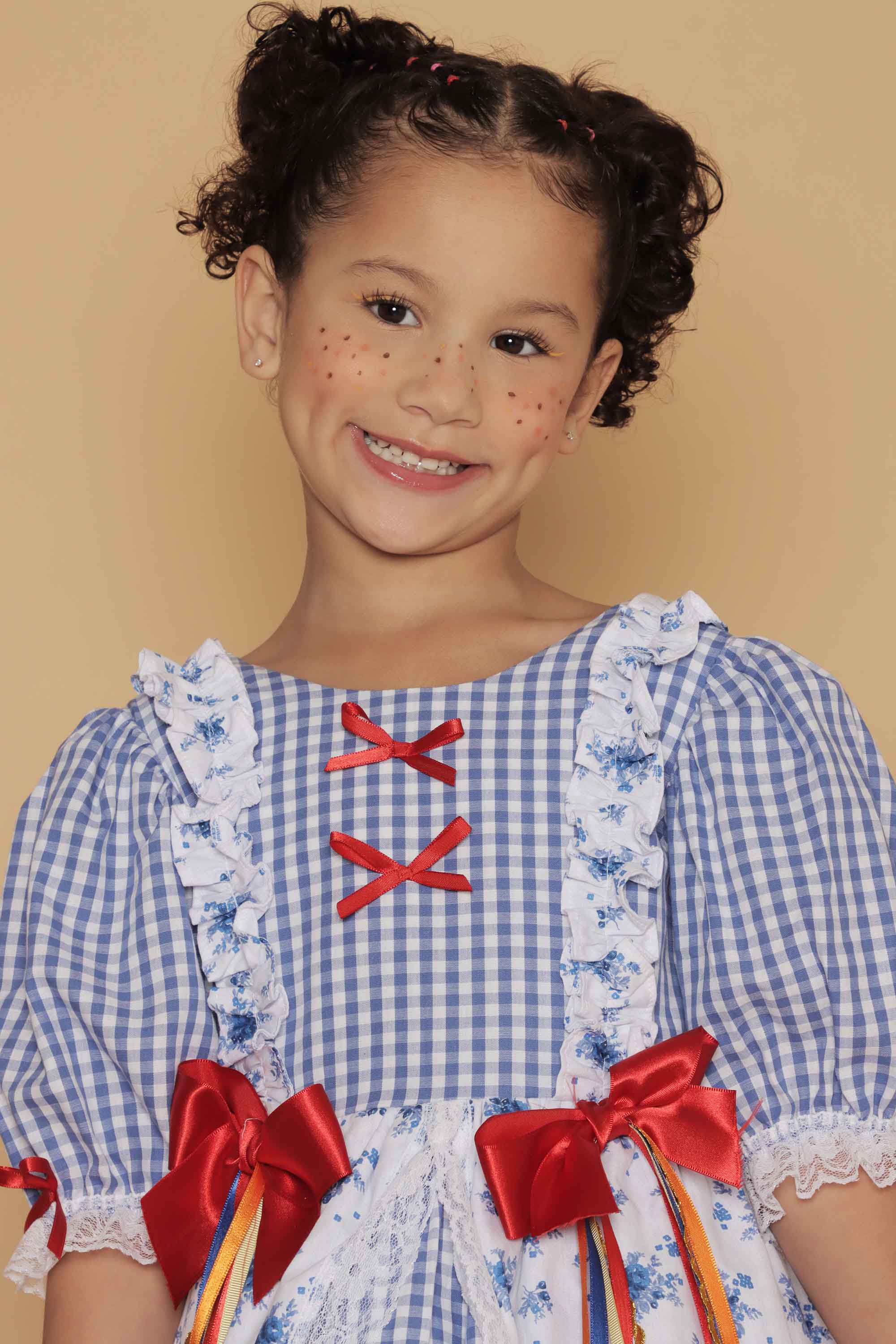 Vestido Junino Infantil Azul Royal Ester — foto 2