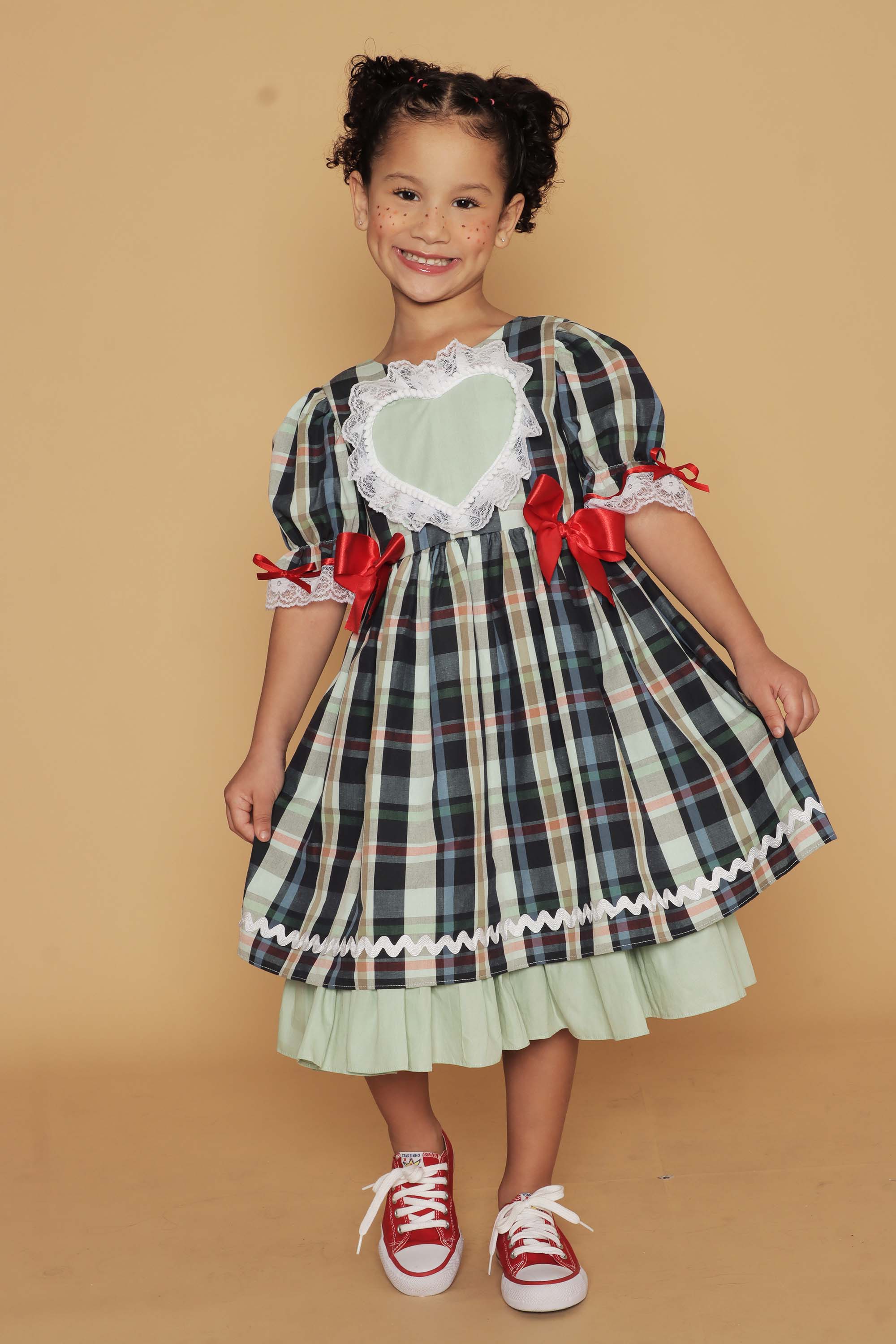 Vestido Junino Infantil Azul Marinho Maria — foto 1