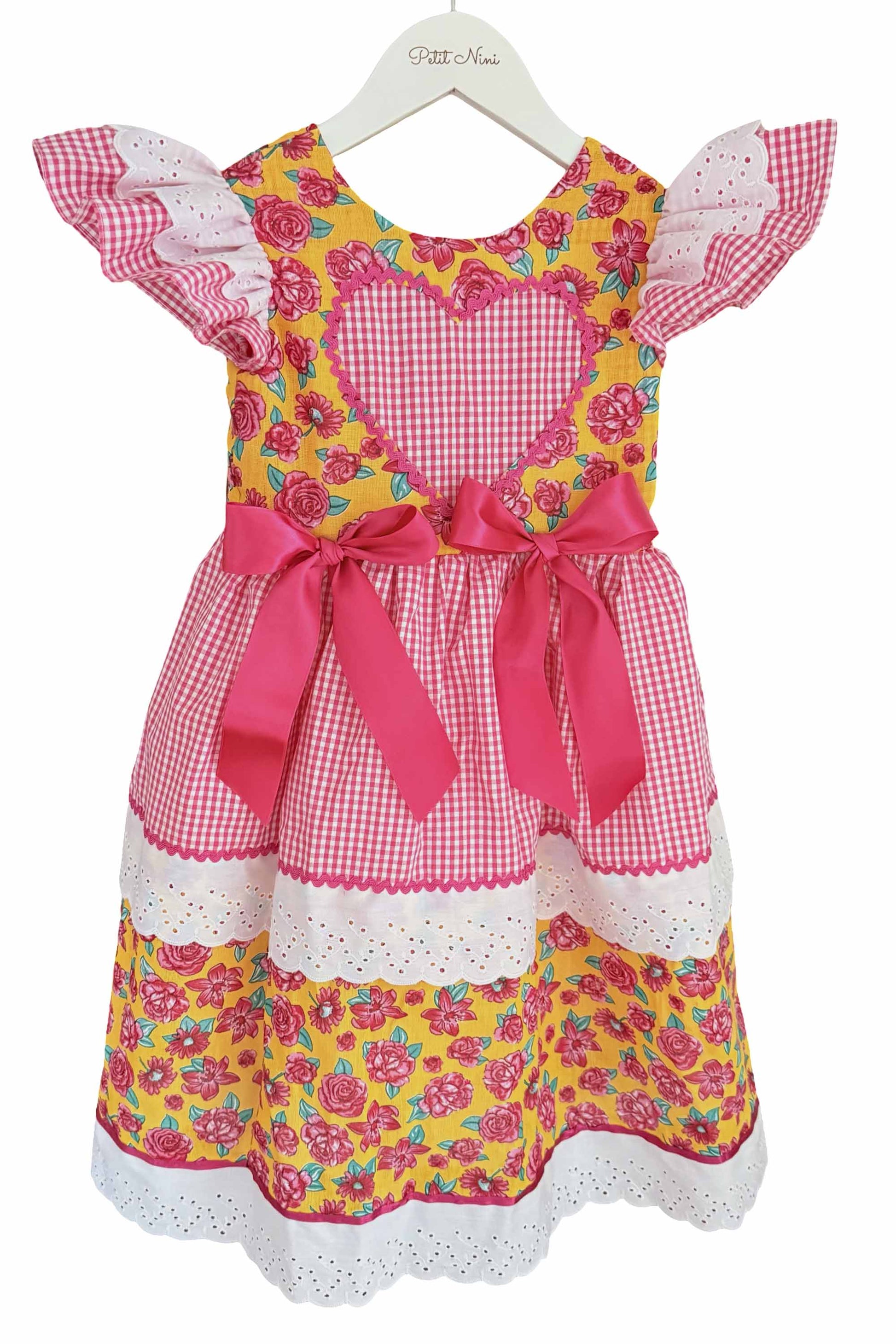 Vestido Junino Infantil Xadrez Pink Rebeca
