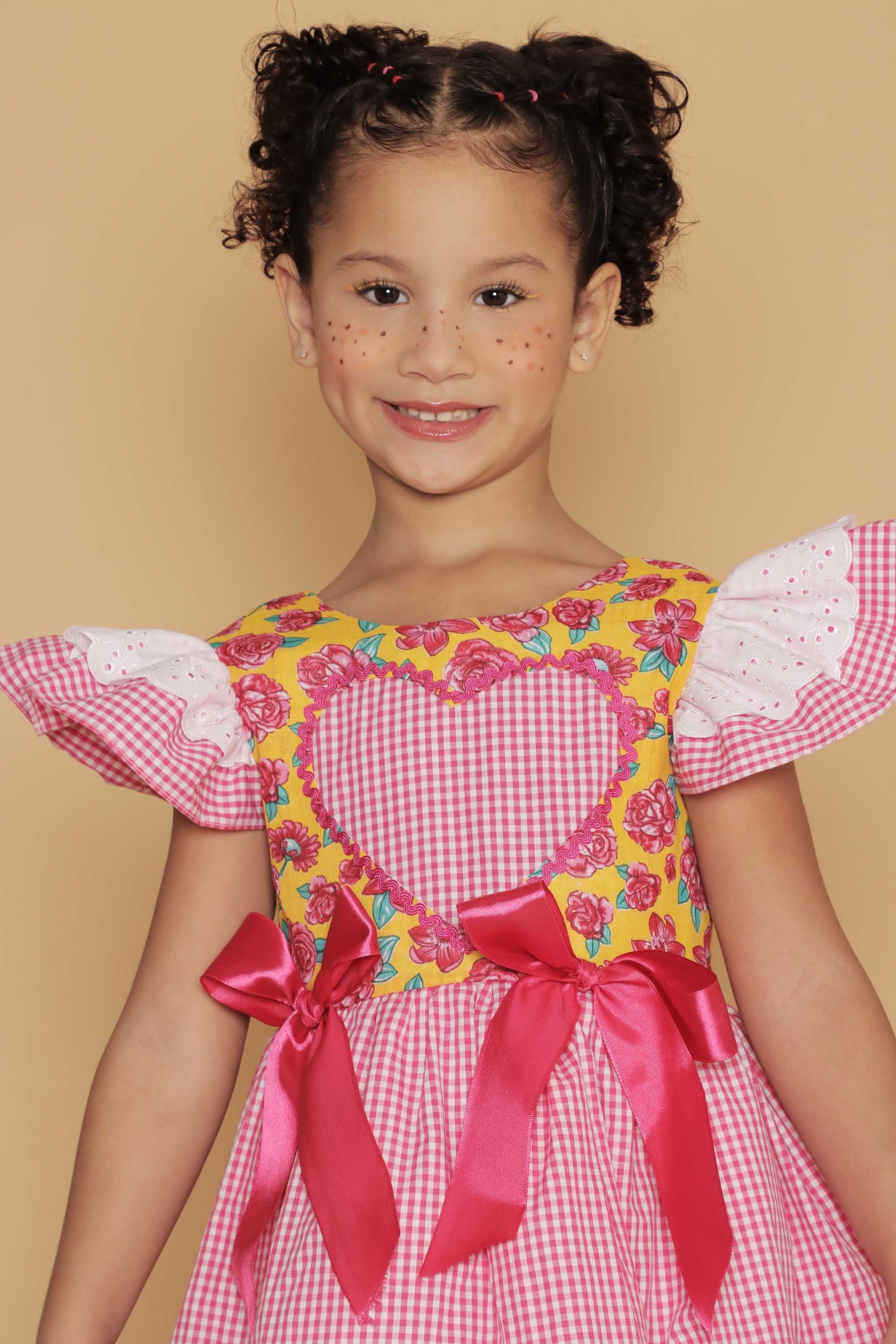 Vestido Junino Infantil Xadrez Pink Rebeca — foto 2
