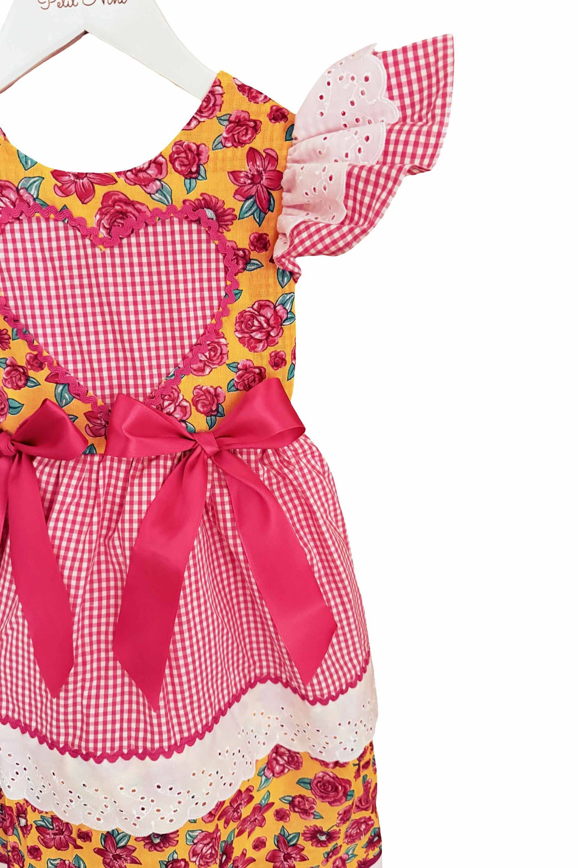 Vestido Junino Infantil Xadrez Pink Rebeca