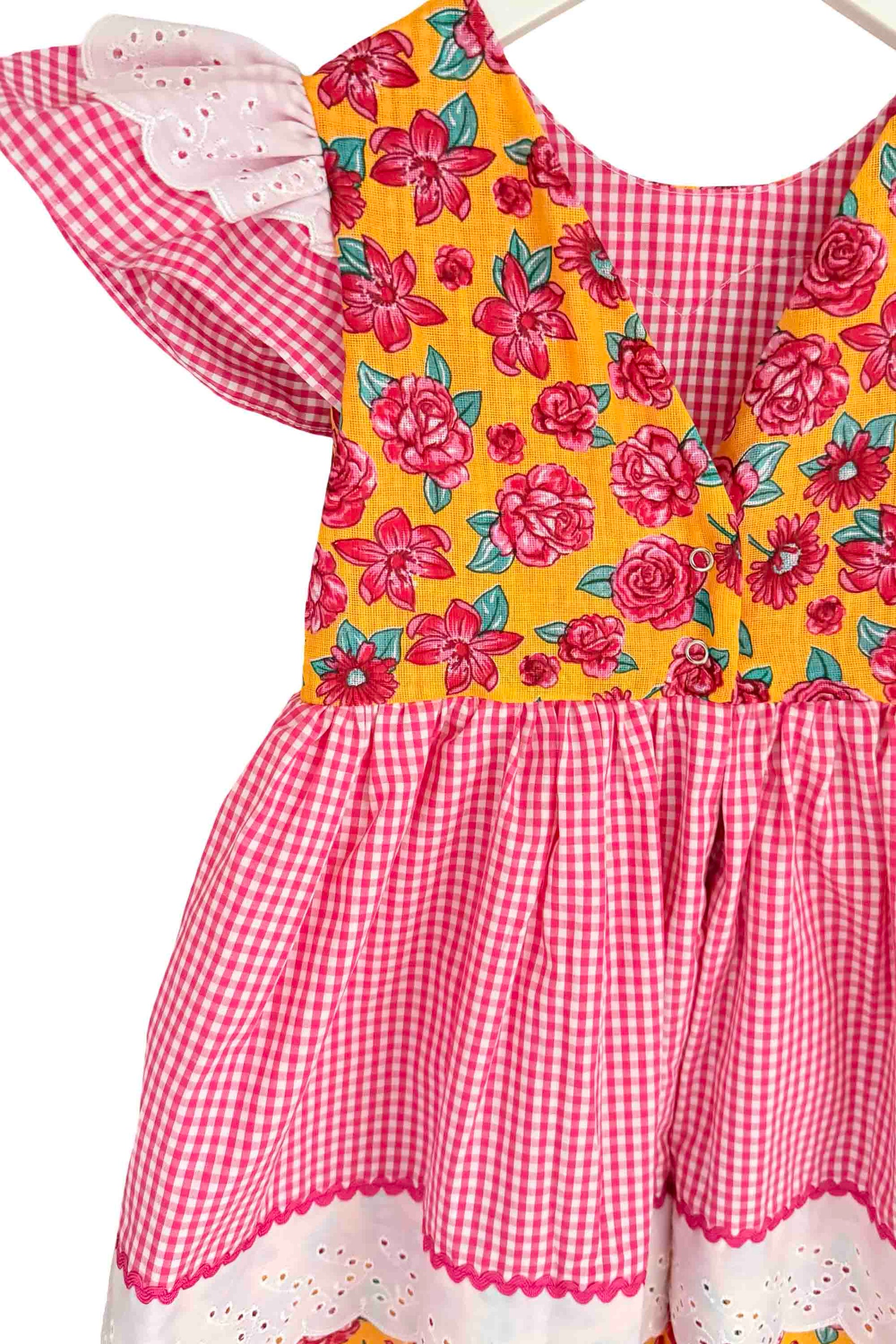 Vestido Junino Infantil Xadrez Pink Rebeca