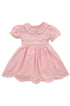 Vestido Bebê e Infantil em Linho Festone Rosa — foto 2