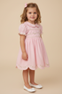 Vestido Bebê e Infantil em Linho Festone Rosa — foto 1