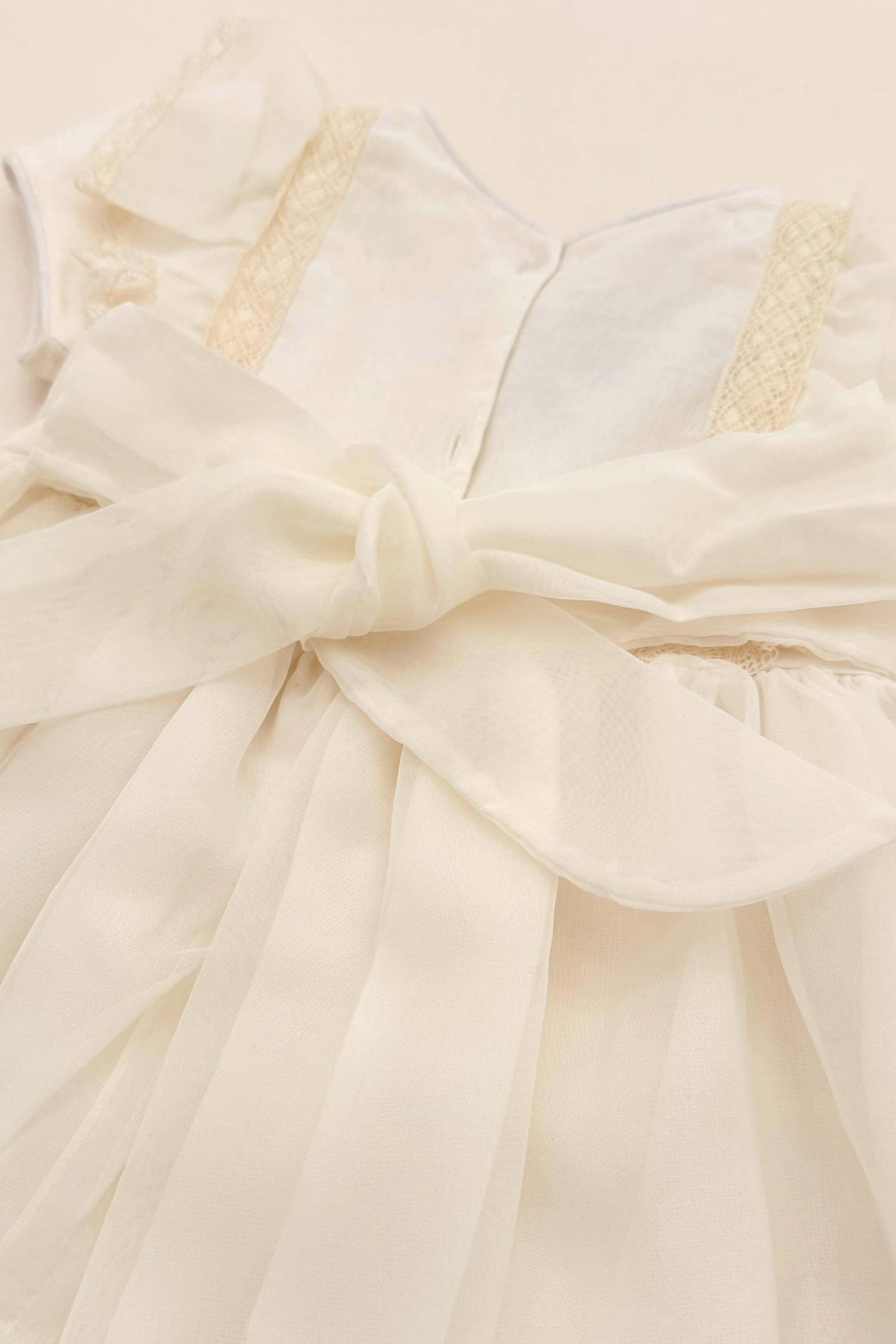Vestido Infantil Voal Renda Bege