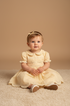 Vestido Infantil em Linho Festone Amarelo — foto 2