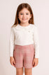 Conjunto Infantil Blusa Manga Longa e Shorts Xadrez para Meninas — foto 1
