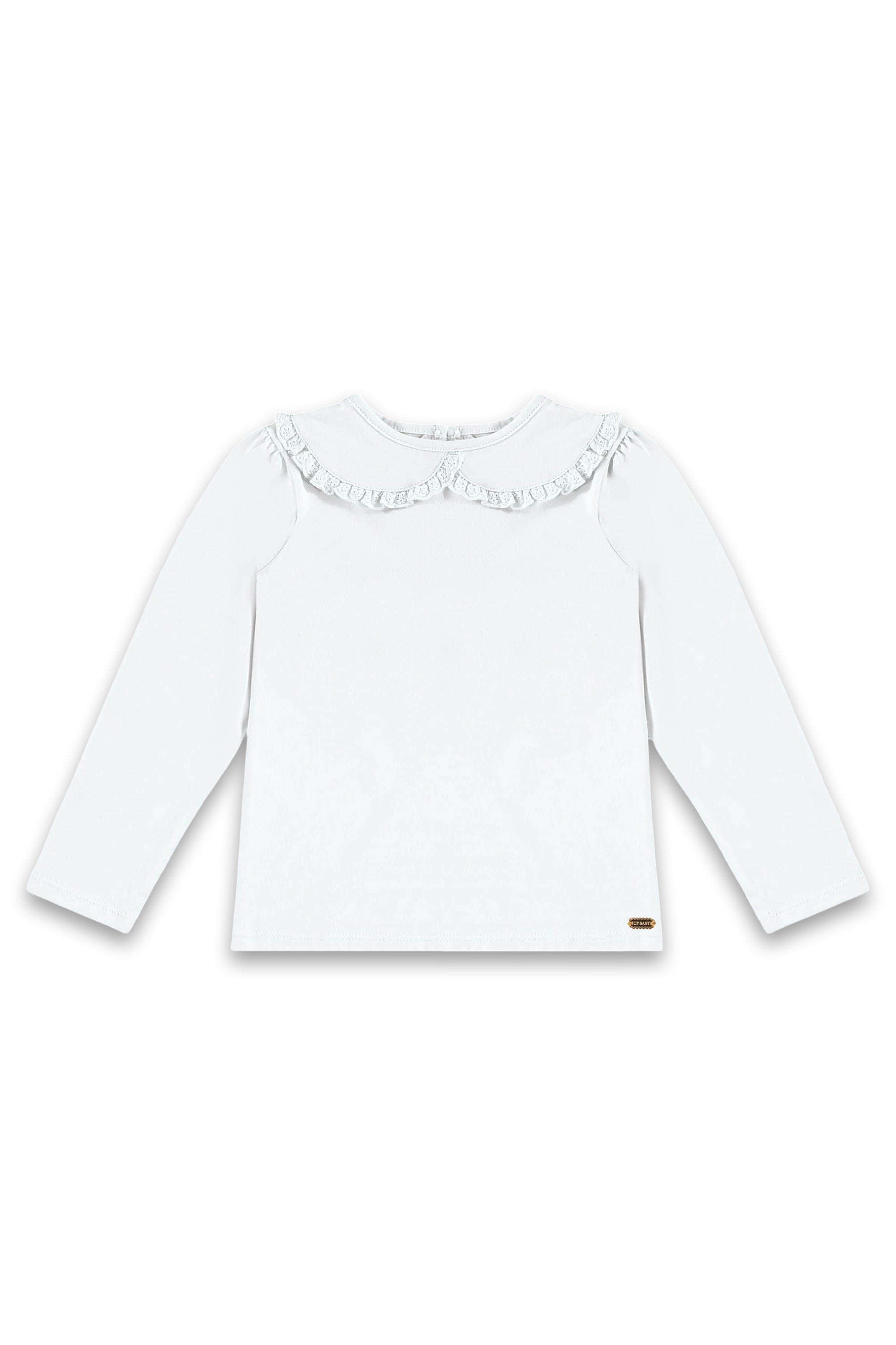 Blusa Infantil Manga Longa em Malha com Gola Boneca para Meninas — foto 2