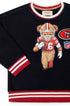 Moletom NFL Infantil SF 49ERS Preto com Estampa de Ursinho para Meninos — foto 4