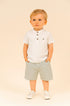Conjunto Infantil Menino Gola Padre e Bermuda Verde — foto 1