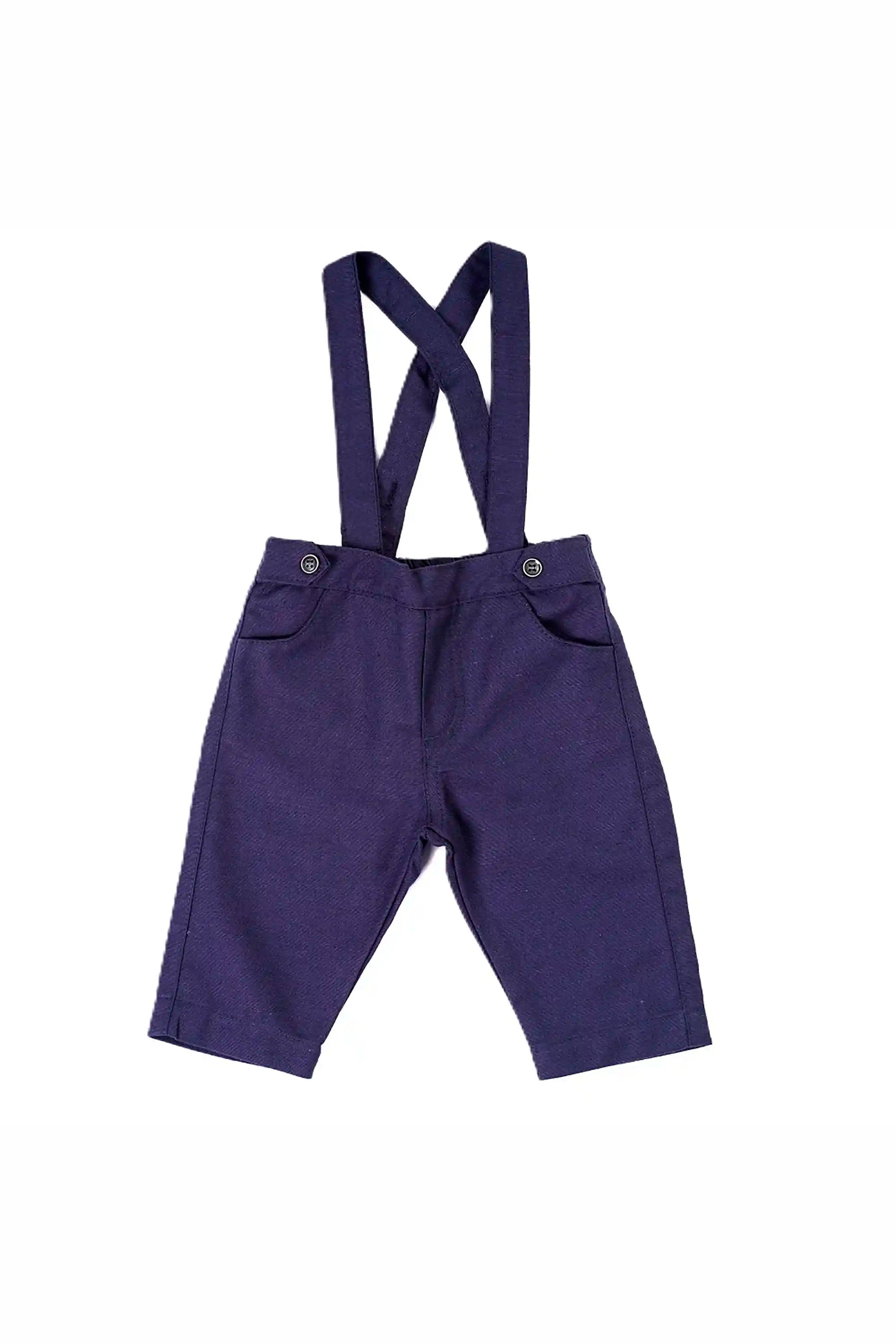 Calça Bebê com Suspensório Azul Marinho — foto 2