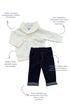 Conjunto Bebê Menino Calça Jeans e Suéter Off White — foto 2