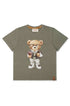 Camiseta Infantil Menino Estampa Urso Nerd Verde Oregano — foto 1
