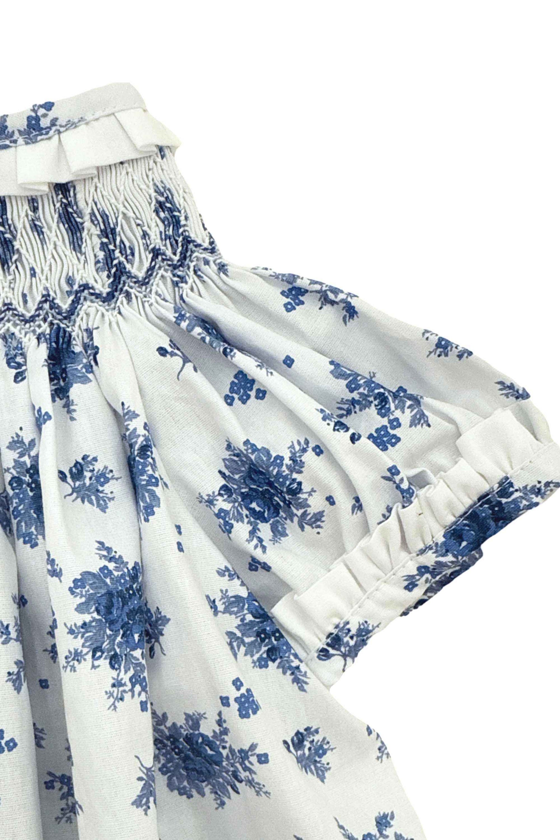 Vestido Russinho Casinha de Abelha e Estampa Azul Floral - Bata e Shorts