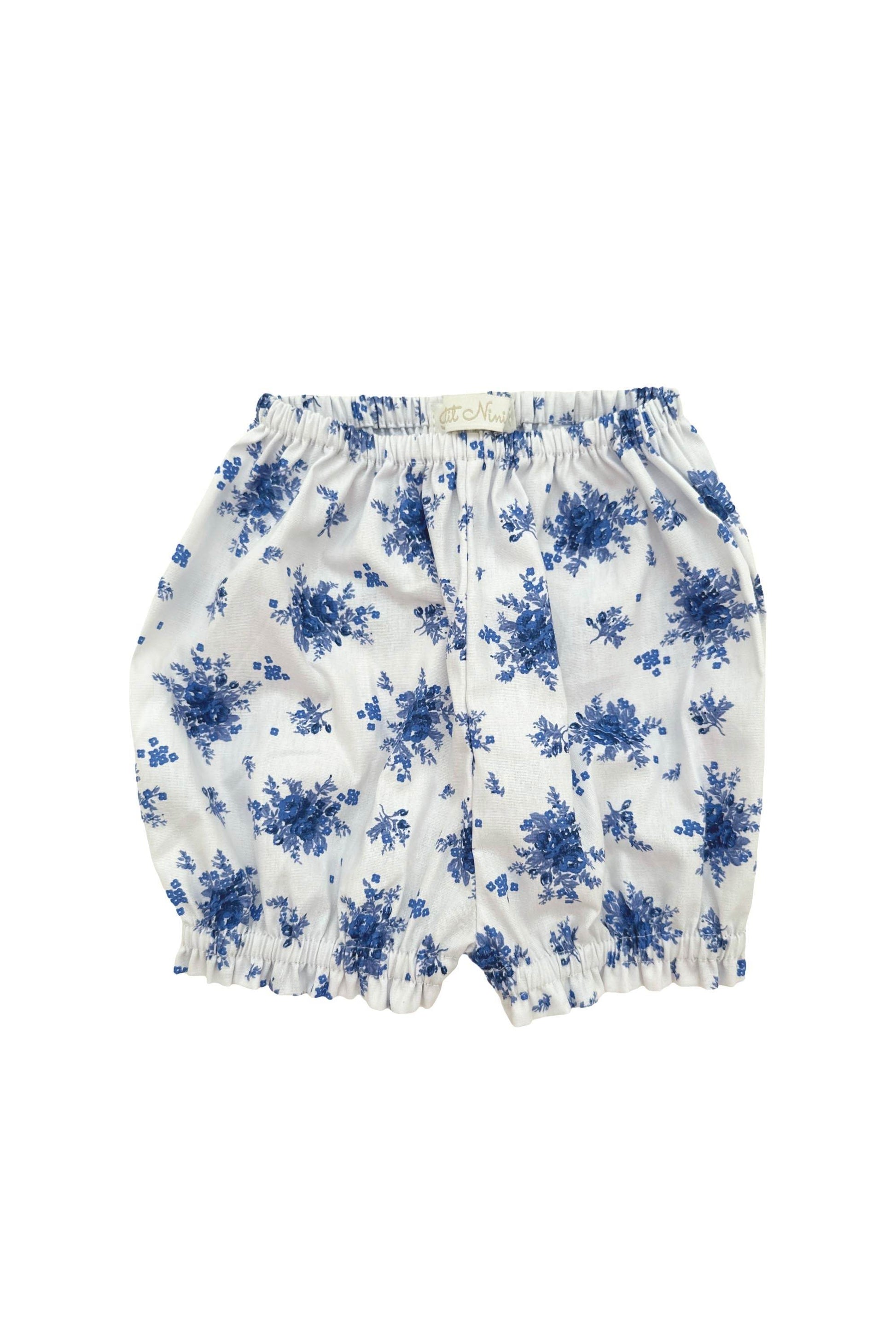 Vestido Russinho Casinha de Abelha e Estampa Azul Floral - Bata e Shorts